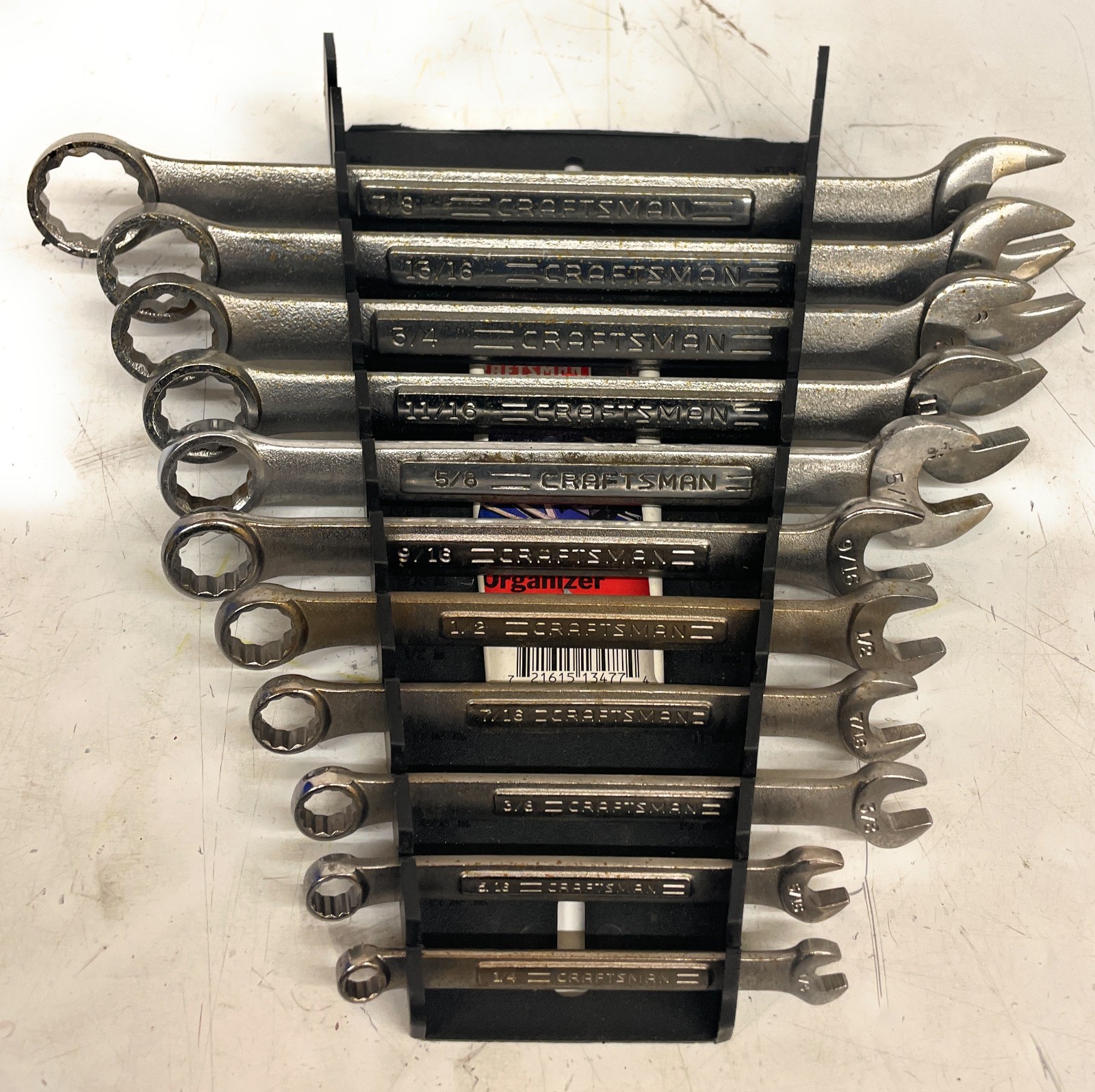 Craftsman USA Wrench Set w/ Organizer, Combination (Standard), Mixed Lot
