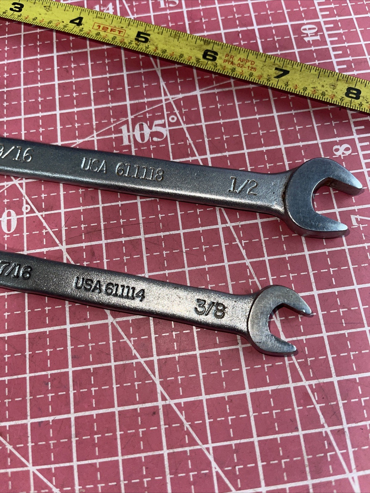 Easco USA 2 Piece SAE Open End Wrench Set 3/8 In – 9/16 In Vintage 3/8” – 9-16”