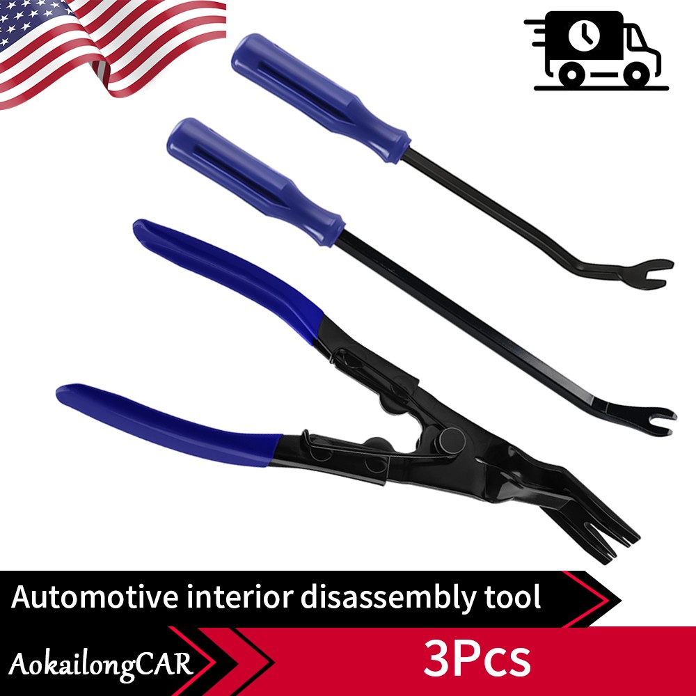 Auto Blue Fastener Puller Repair Clip Pliers Trim Upholstery Pry Removal Tool US