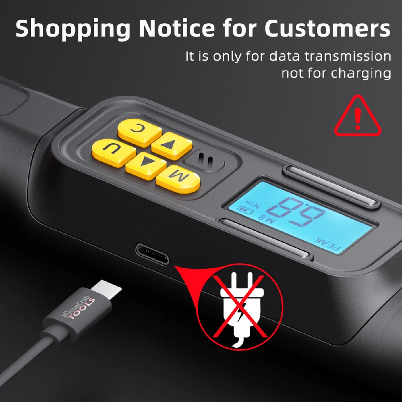 Professional Digital Torque Wrench 1/2″ Drive 6.8-135N.m ±2% High Accuracy LED