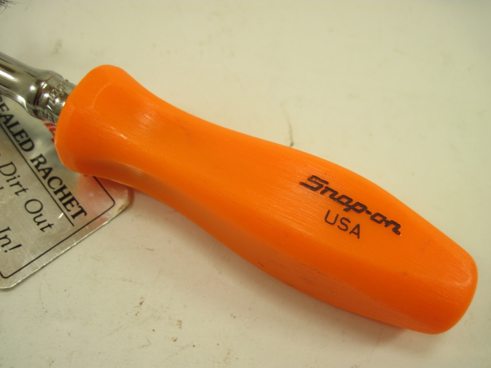 RARE Snap On 1/4″ Drive Orange Hard Handle Ratchet TM836 NEW