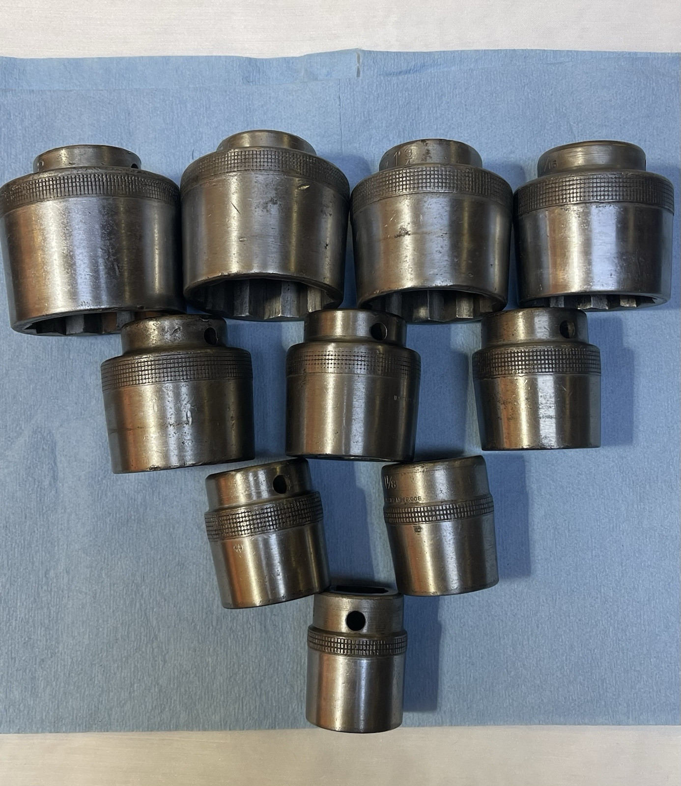 Vntg Blackhawk USA 3/4 Drive 12pc. Socket Set Push Through Ratchet and Extension