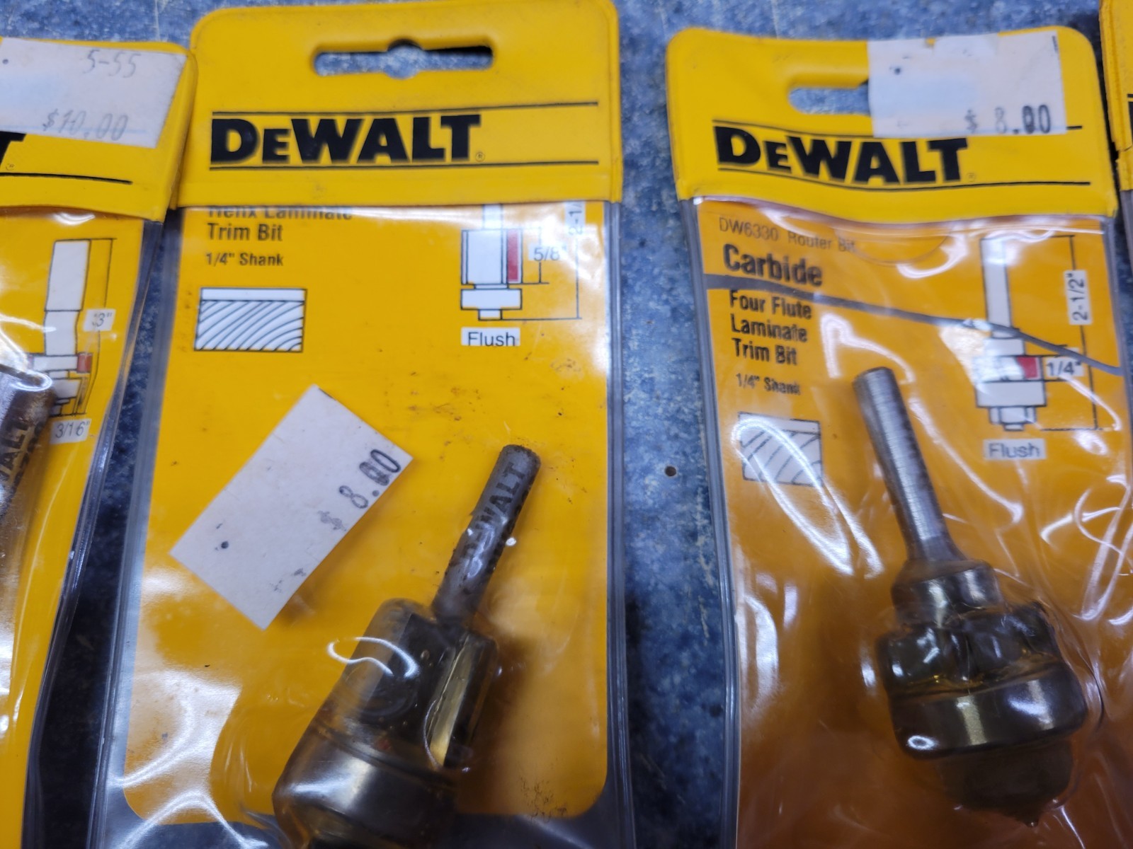 Dewalt NOS 21-Piece High Quality Carbide Laminate and Solid Surface Router Bits