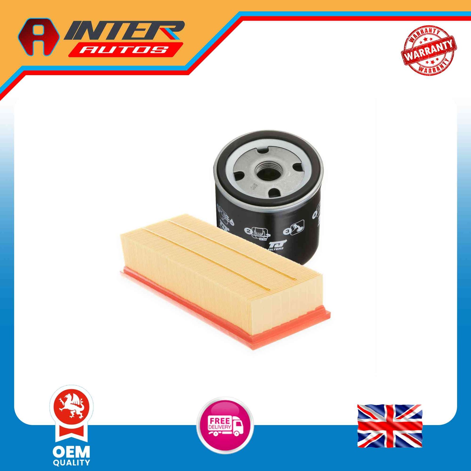 TJ Filters Service Kit Air Filter + Oil Filter Fits BMW 1 Series 3 Series
