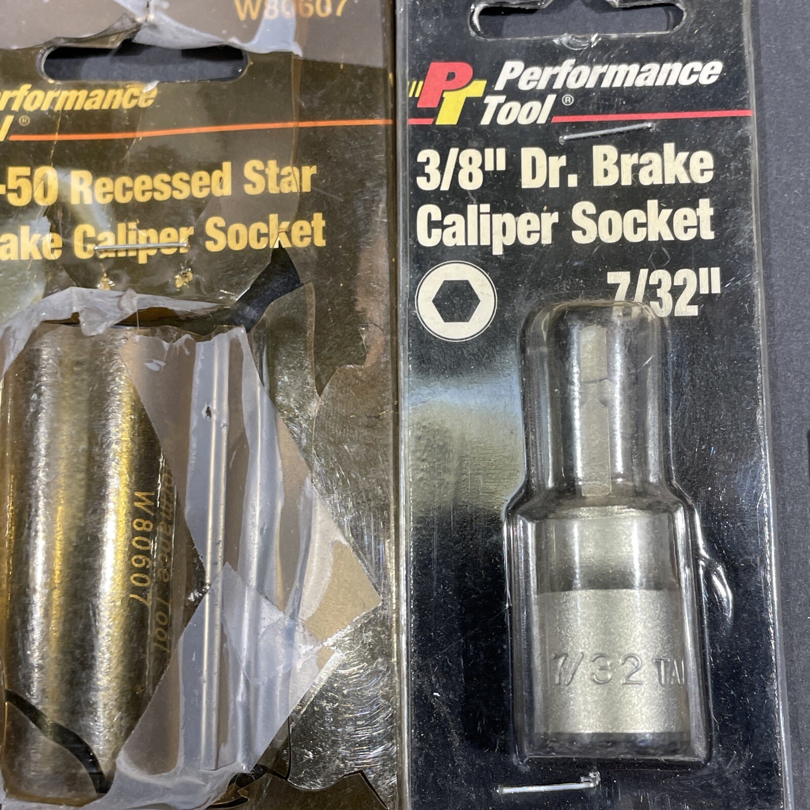 8- Performance Tools Brake Specially Tools, Caliper Sockets, Recessed Star, T50+