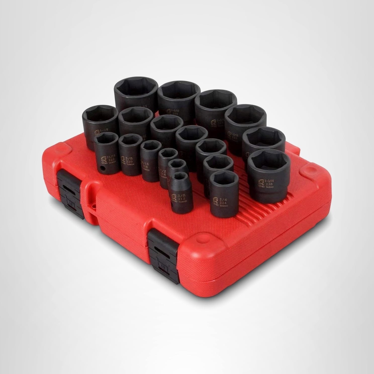 2640, 1/2 Inch Drive Impact Socket Set, 19-Piece, SAE, 3/8 Inch – 1-1/2 Inch,…