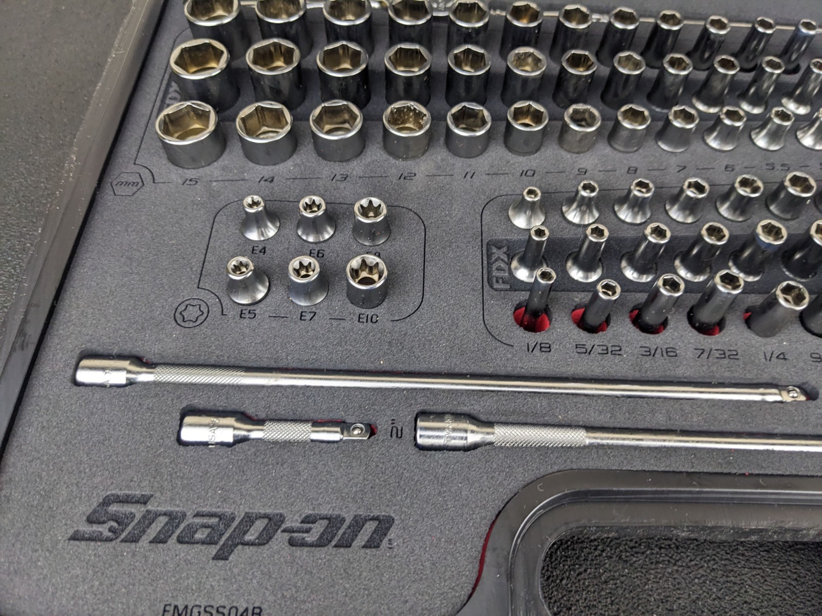 #bn531 Snap-On NEW 1100TMPBFR 100pc 1/4″ Drive Metric / SAE General Service Set