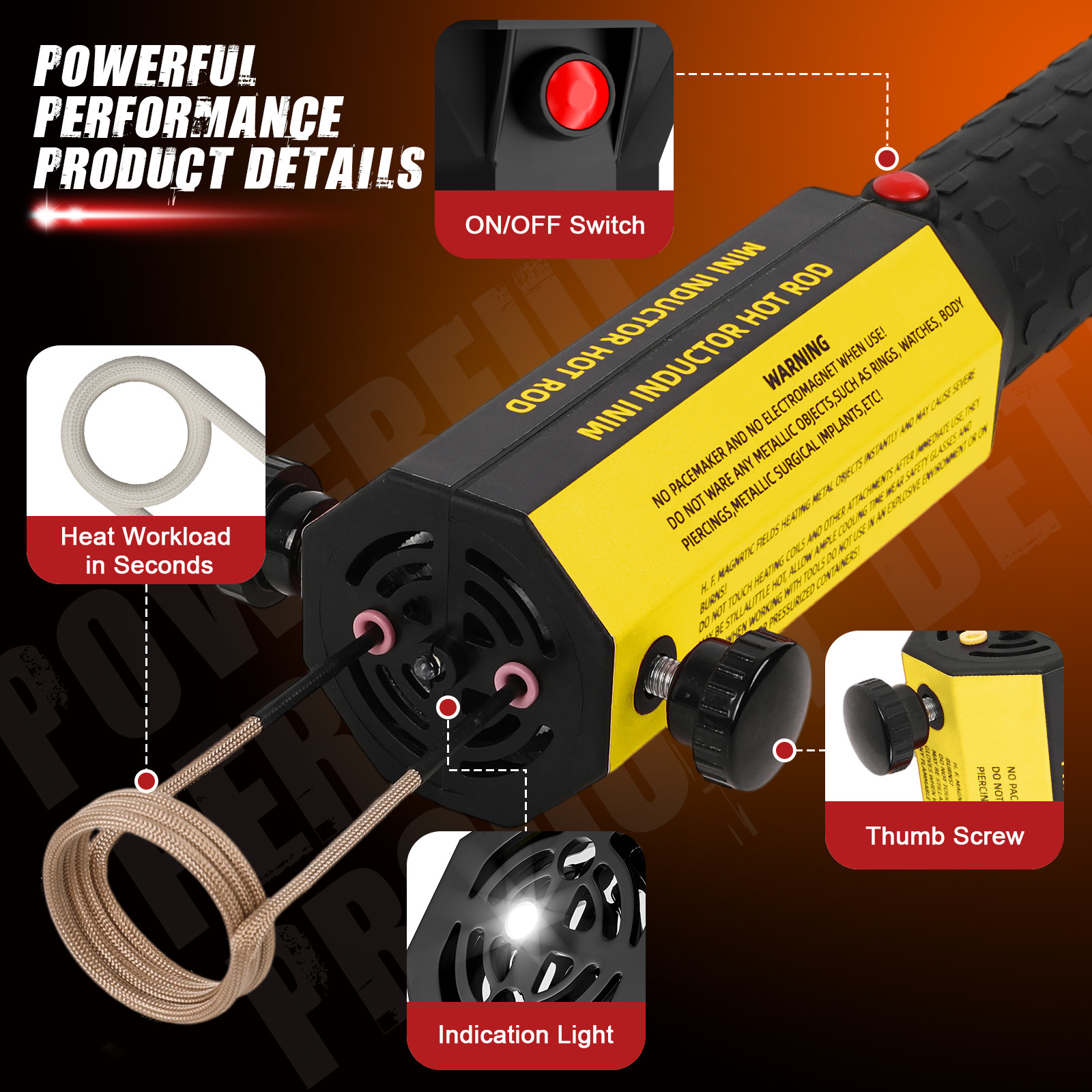 Magnetic Induction Heater Kit with 8 Coils for Rusty Screw Removing 1200W 110V