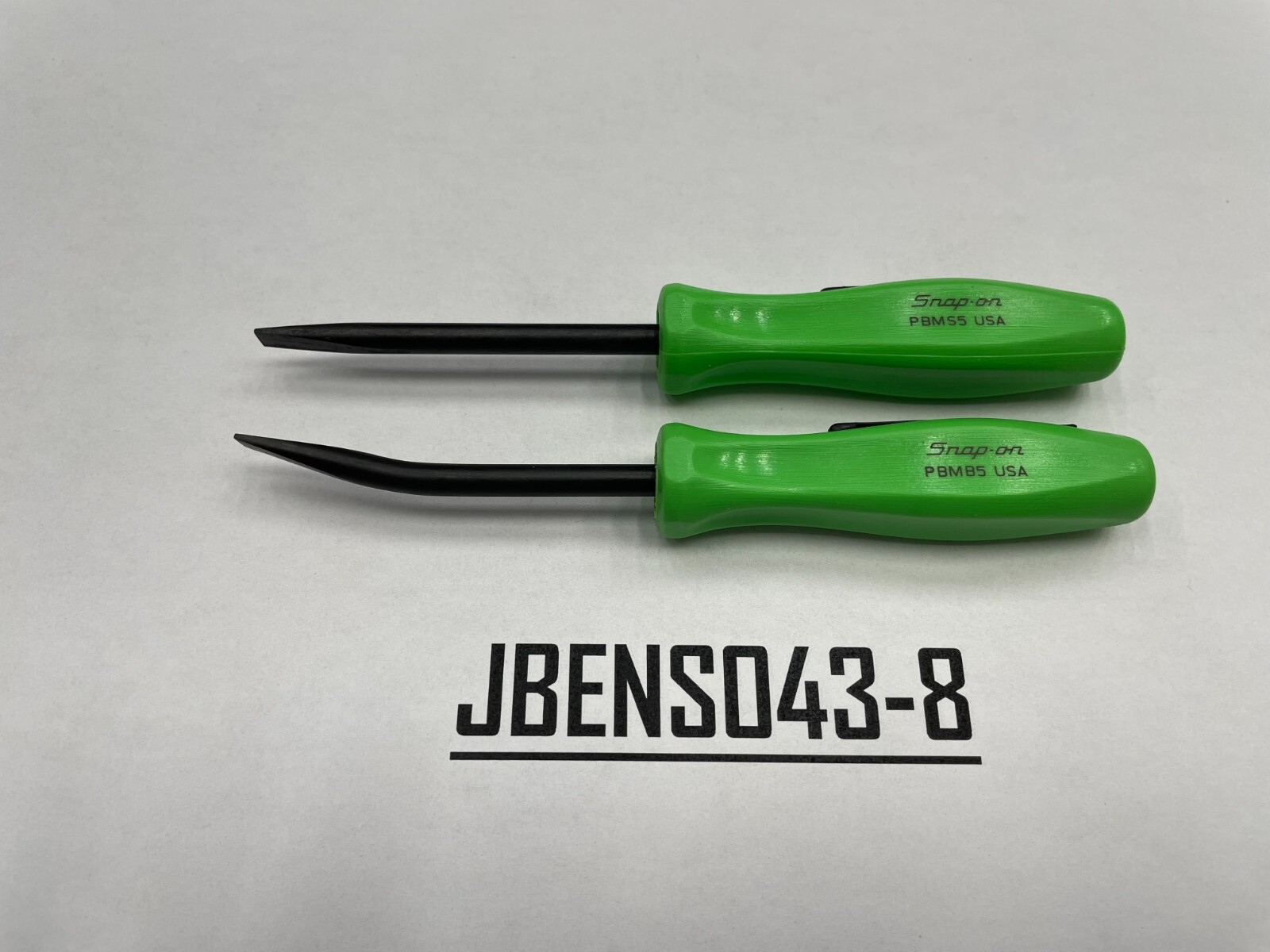 Snap-on Tools USA NEW 2pc GREEN 5″ Length Straight & Bent Mini Pocket Prybar Set