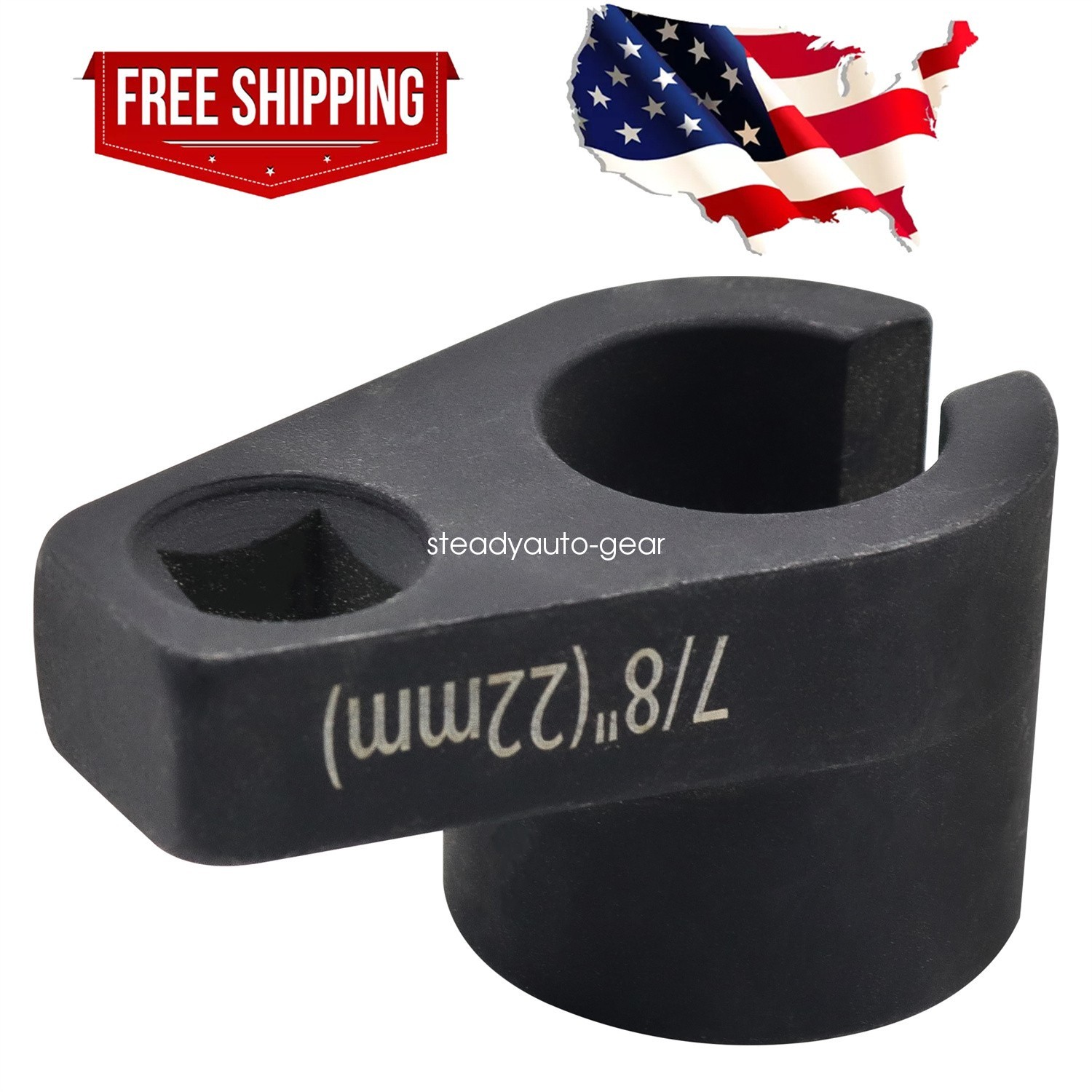 7/8-Inch 22mm Offset Oxygen O2 Sensor Socket Wrench Removal Tool Drive 3/8″ US