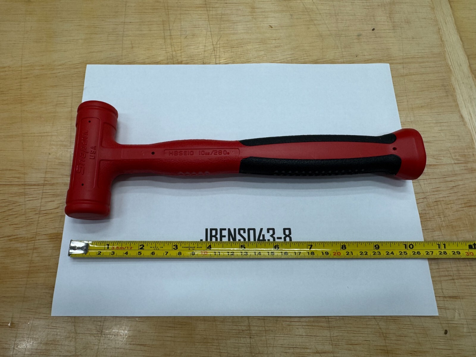 Snap-on Tools USA NEW RED 10oz / 280g Slimline Soft Face Dead Blow Hammer HBSE10
