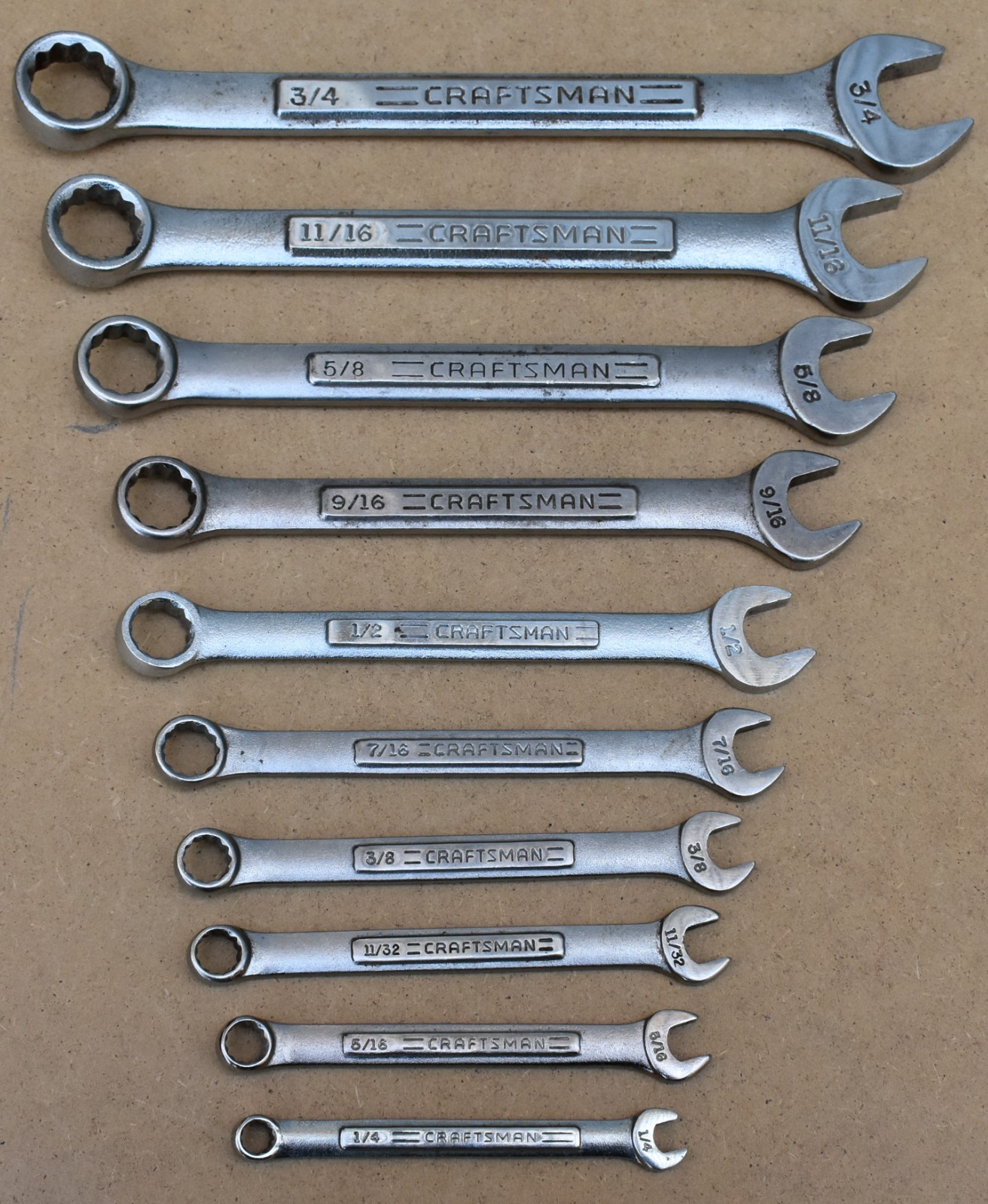 CRAFTSMAN USA 10-PIECE SAE 12-POINT OPEN/BOX END COMBINATION WRENCH SET