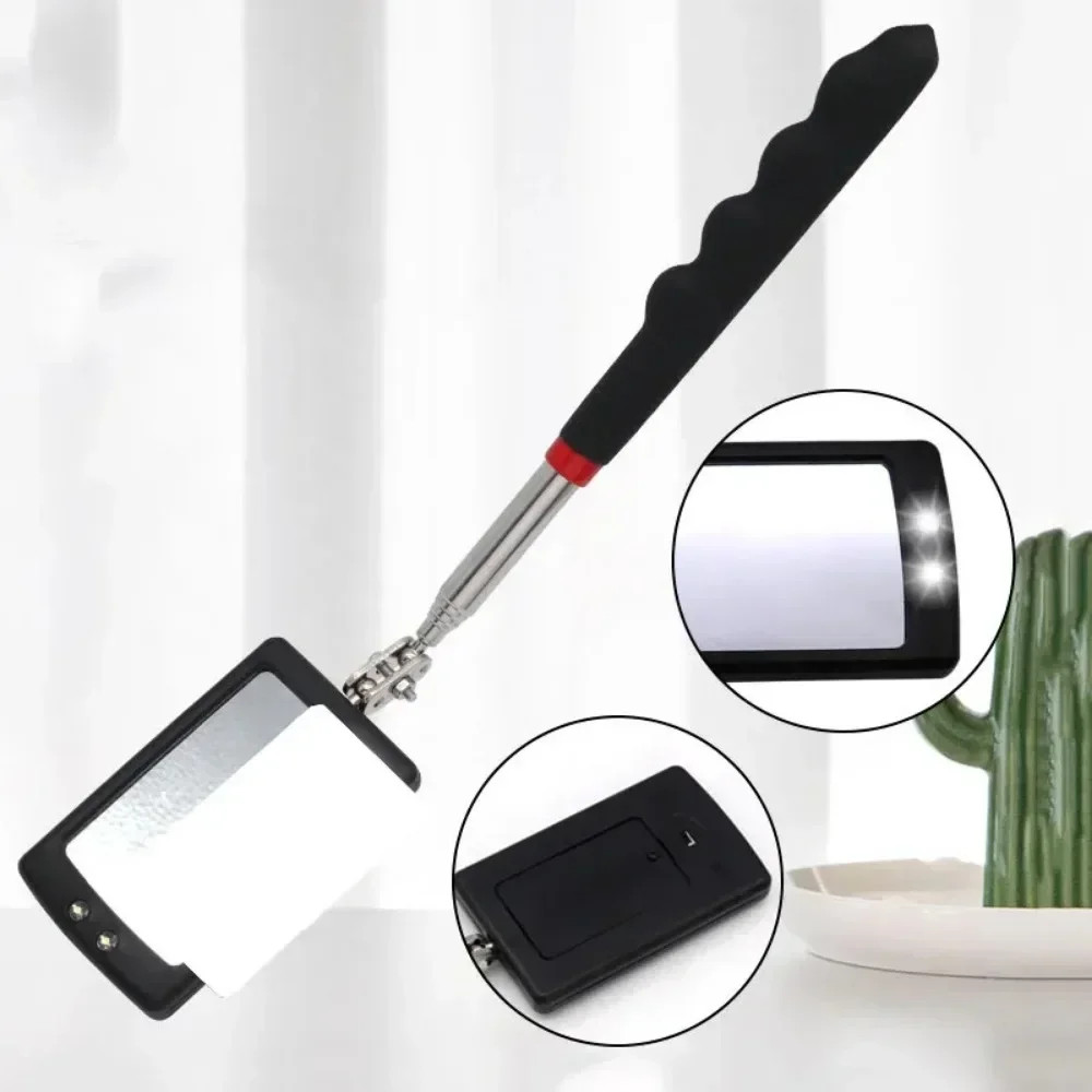 Inspection Mirror LED Light Telescoping Mirrors 360 Rotation Mechanic Tools UK