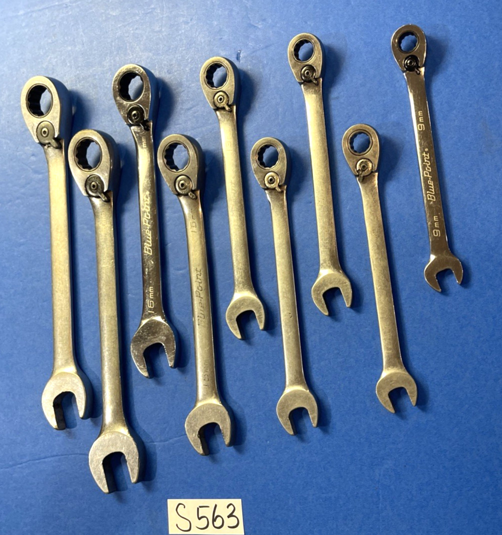 BLUE-POINT TOOLS 9 PIECE METRIC RATCHETING REVERSABLE WRENCHES 9MM – 19MM