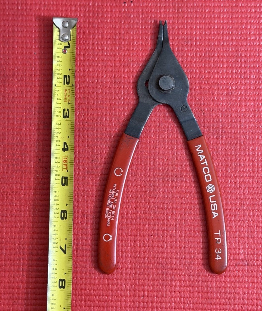 MATCO TOOLS TP-34 RETAINING SNAP RING PLIERS, 7.5″ LONG MADE IN USA
