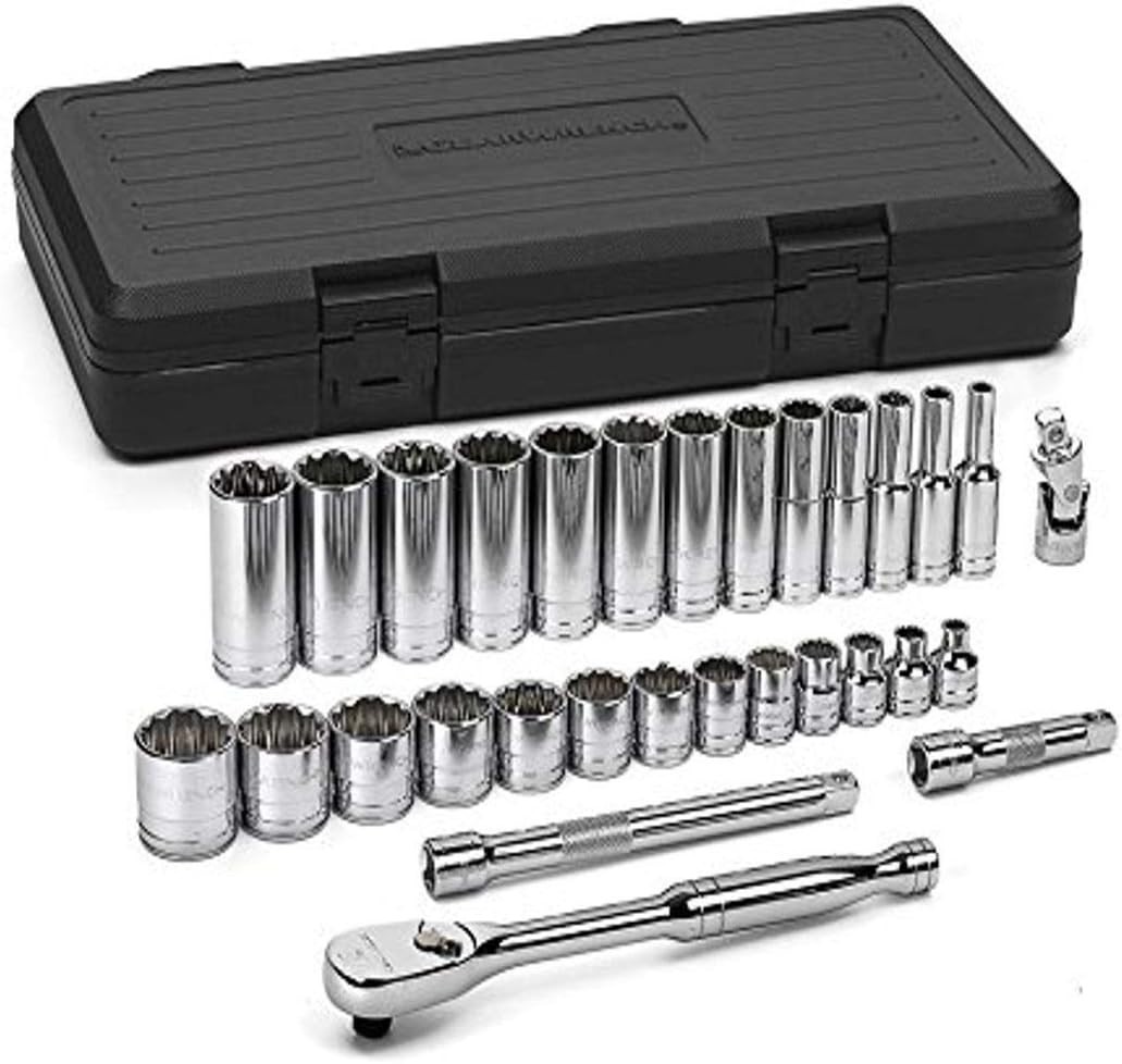 GEARWRENCH 80568 – 30 Pc. 3/8″ Drive 12 Pt. Mechanics Tool Set, SAE