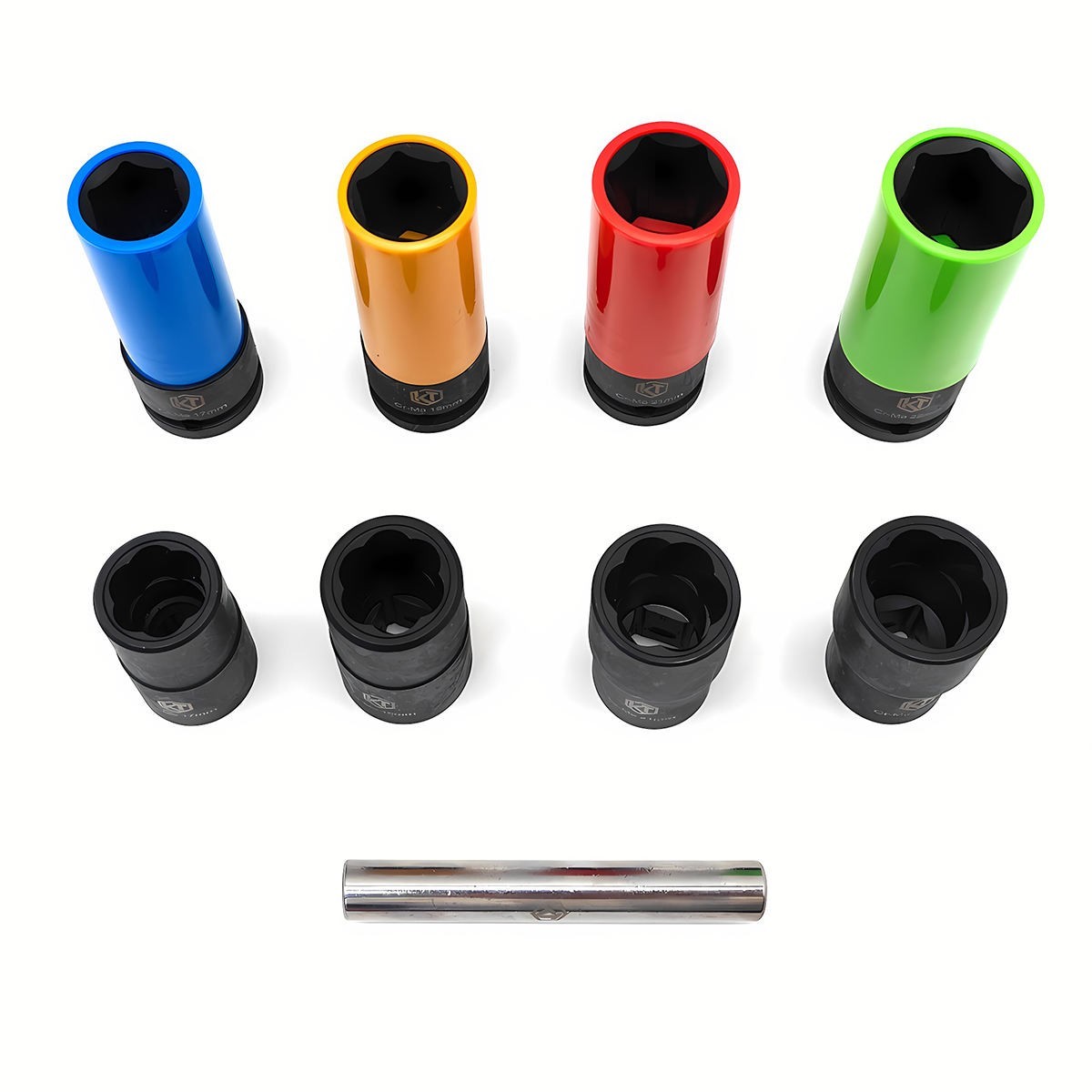 8PCS 1/2» Drive Lug Nut Impact Socket Bolt Extractor Set Wheel Protector