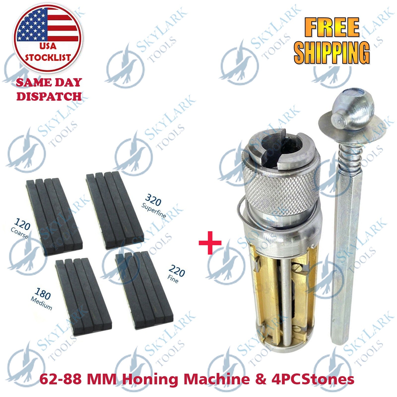New Cylinder Engine Hone Kit 62 TO 88 MM Honing Machine with 4 Set Of Stones