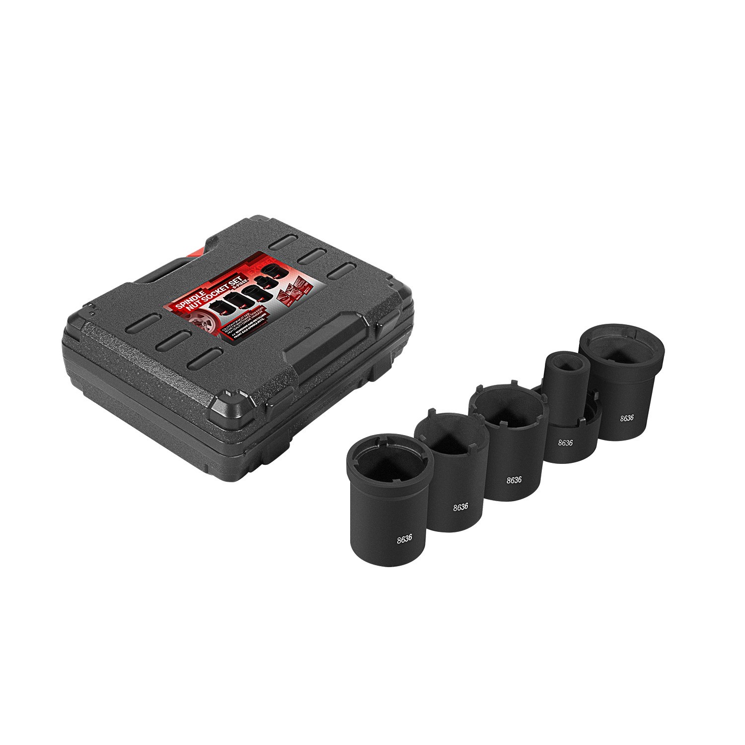 5pcs Spindle Nut Sockets Kit Axle Hub Nut Socket For Ford Dana 50/60, 1/2″ Drive