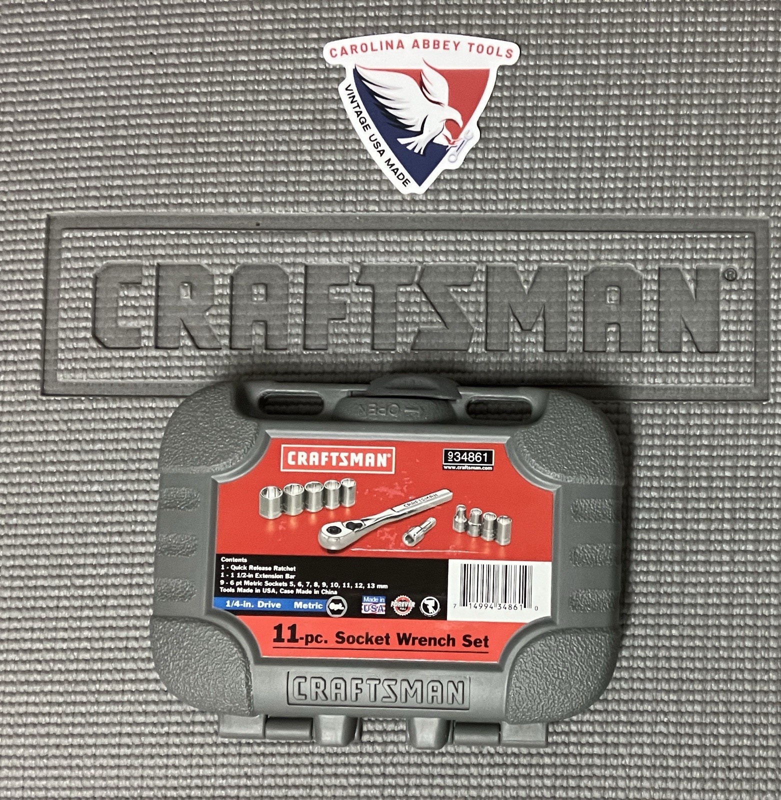 NOS Sears Craftsman 11pc Metric 1/4″ Drive Socket Wrench Set 34861 USA 5-13mm