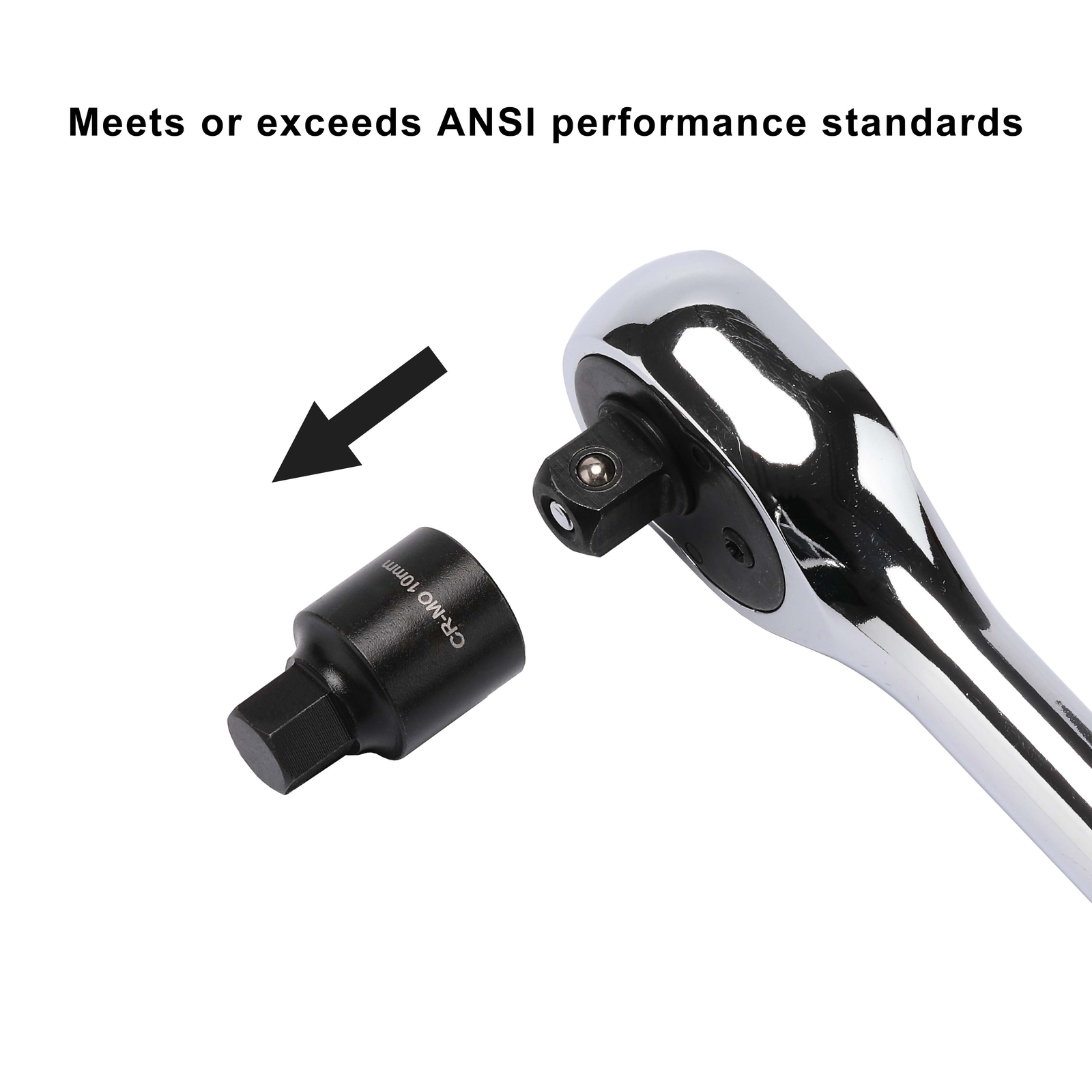 16 Pcs 3/8 Inch Drive Low Profile Impact Hex Driver Set Cr-Mo 1/4″-3/4″ 6mm-19mm