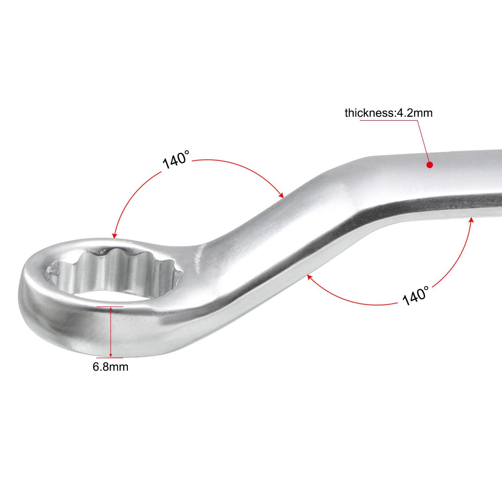 Metric 12 Point Offset Double Box End Wrench Chrome Plated Cr-V 8mmx10mm