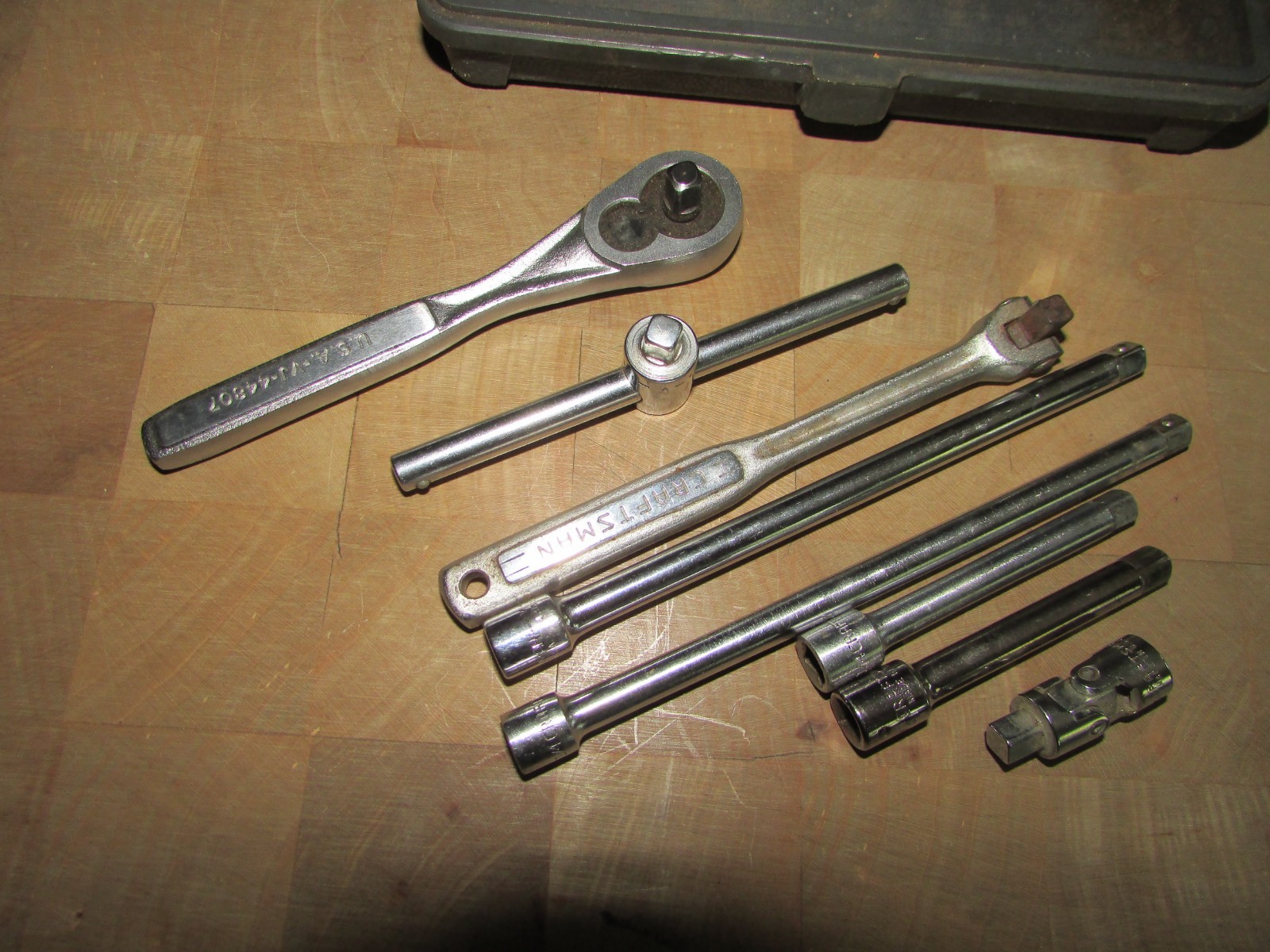 Vintage Craftsman 1/4″ Drive SAE Socket Set USA -V- VJ RACHET extras included