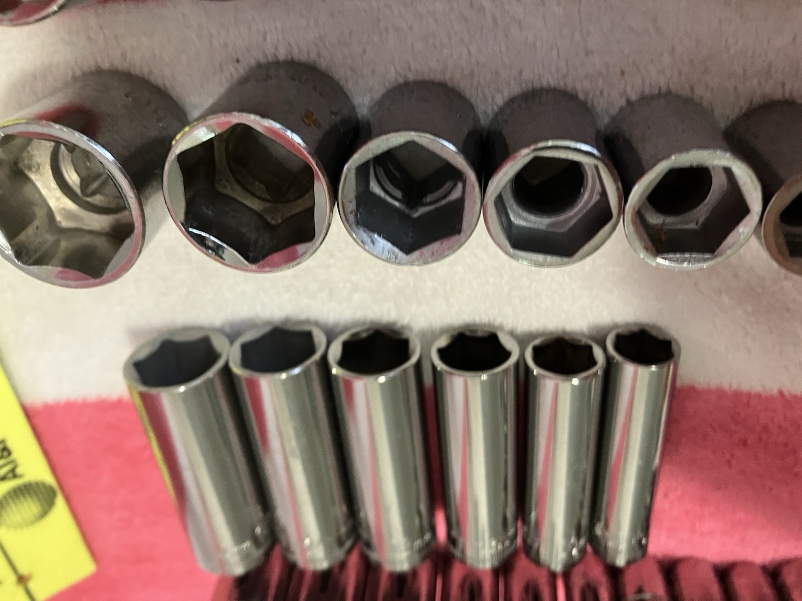 Craftsman USA 58pc Metric 3/8, 1/2, 1/4 Drive Socket Set Lot Vintage 6pt & 12pt