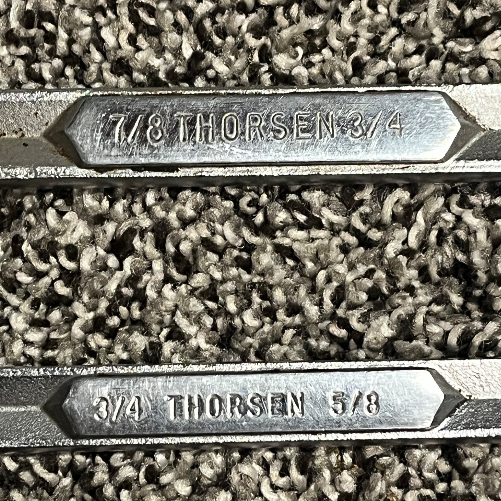 Thorsen Wrench Set 4 Pc USA 7/8 3/4 5/8 3/4 11/16 19/32 9/16 1/2 Double Open End