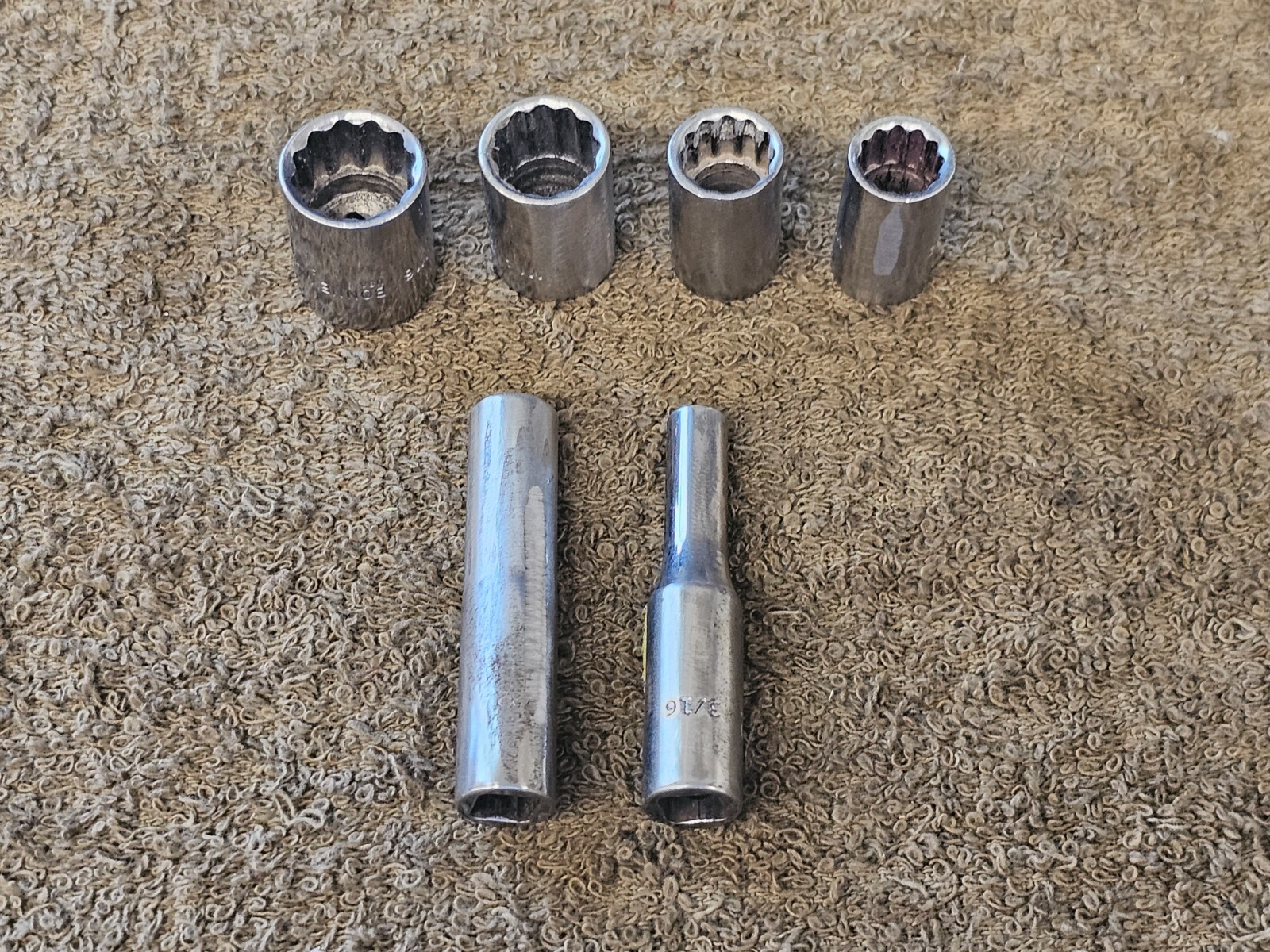 6 Bonney VL V Socket 1/4″ Drive 1/2 7/16 3/8 11/32 9/32 3/16″ Sae Set