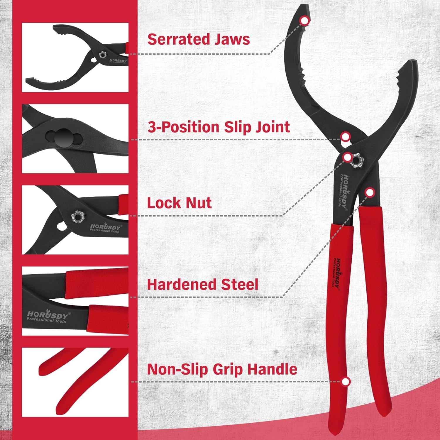 12″ Adjustable Oil Filter Pliers with Ergonomic Grip – Durable High Carbon Steel