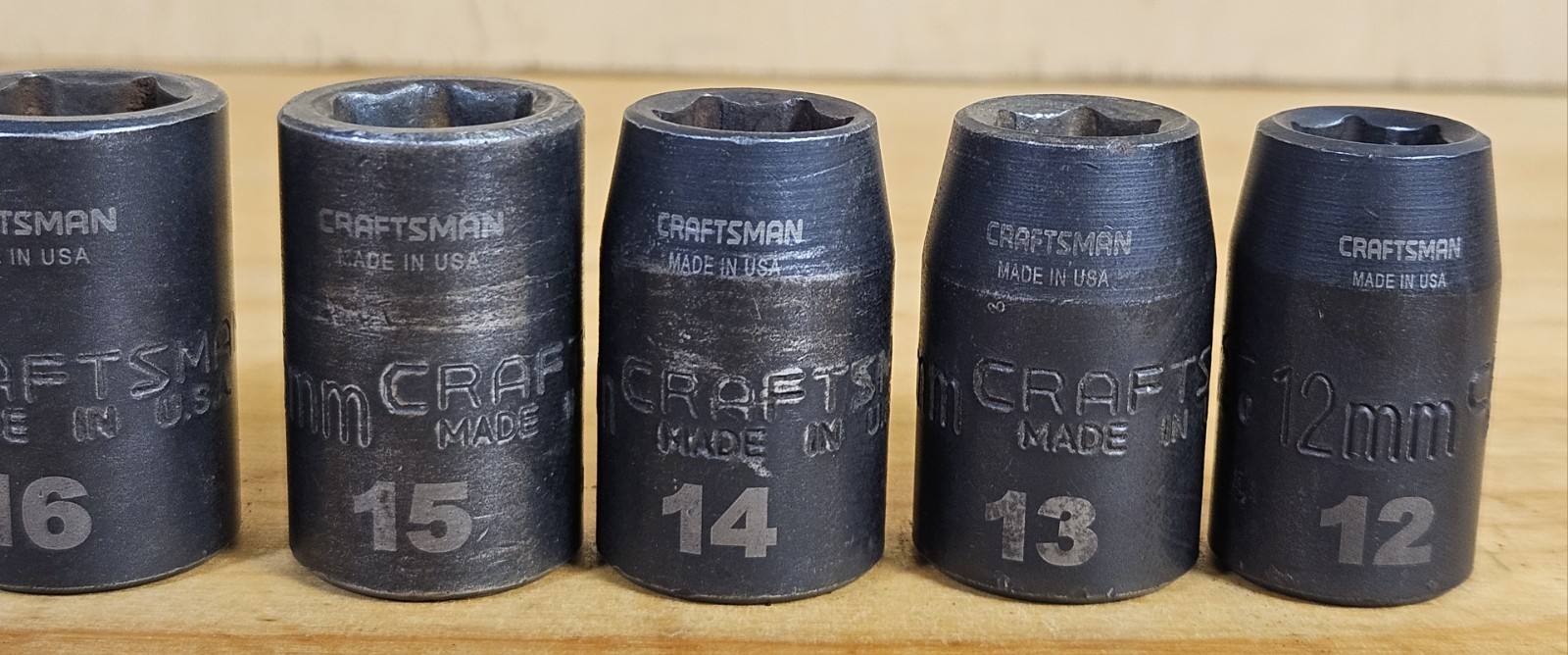 USA Used METRIC Craftsman GK 1/2″ Drive Impact Socket Set 12 Pieces 12mm-27mm