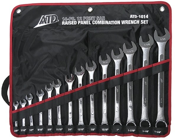 ATD-1014 – 14Pc. SAE Raised Panel Combination Wrench Set