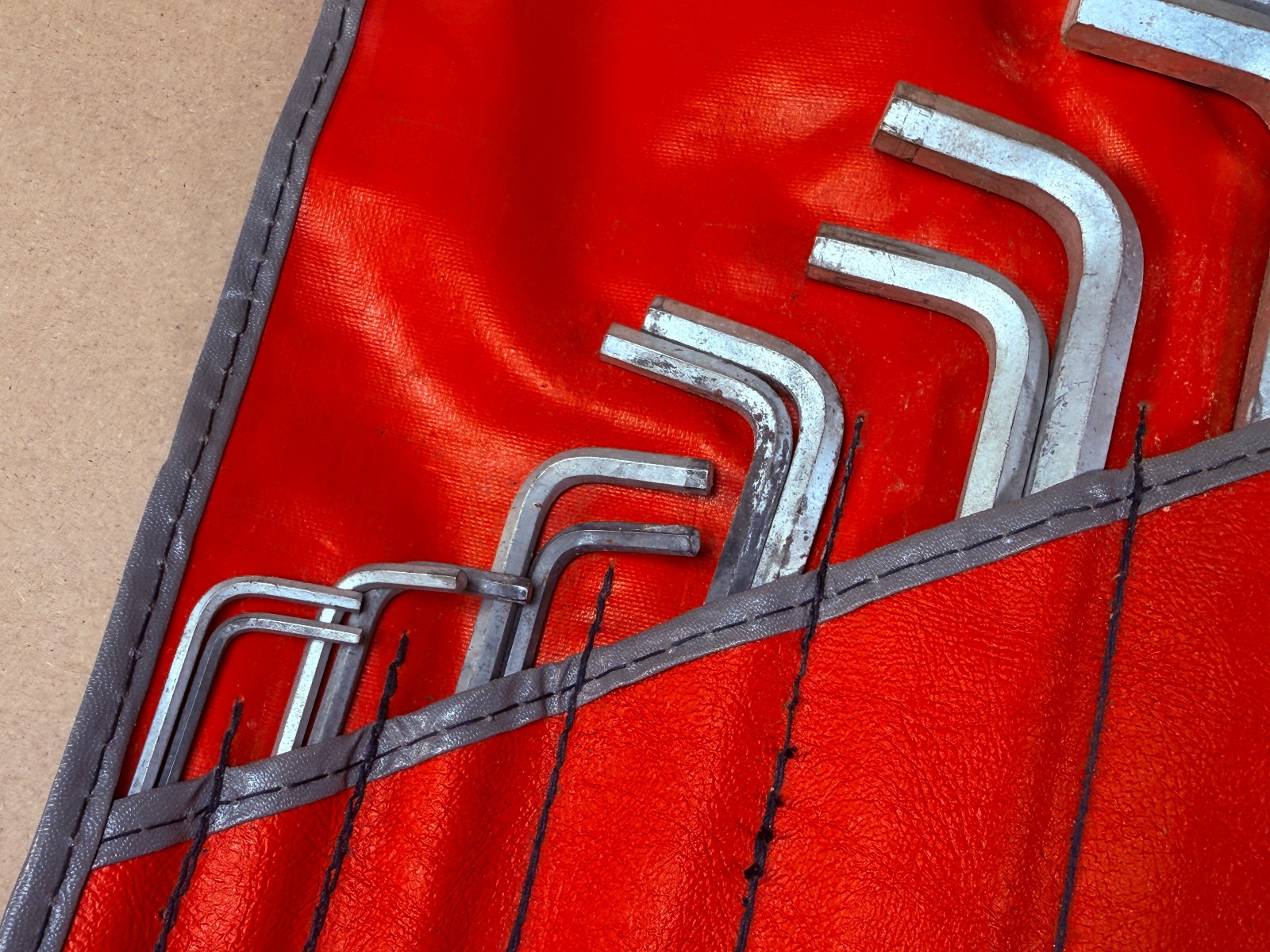 GREAT – Vintage Snap-on C-67 SAE Allen Hex Wrench Set – 14 in Pouch 3/32 to 5/8″