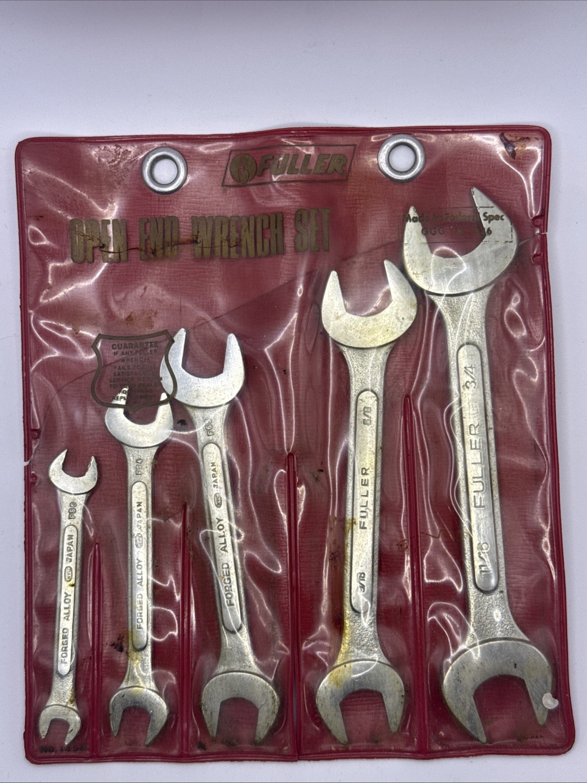 Fuller 5 Piece Open End Wrench Set 11/16” To 1/4” w/Pouch Vintage Japan