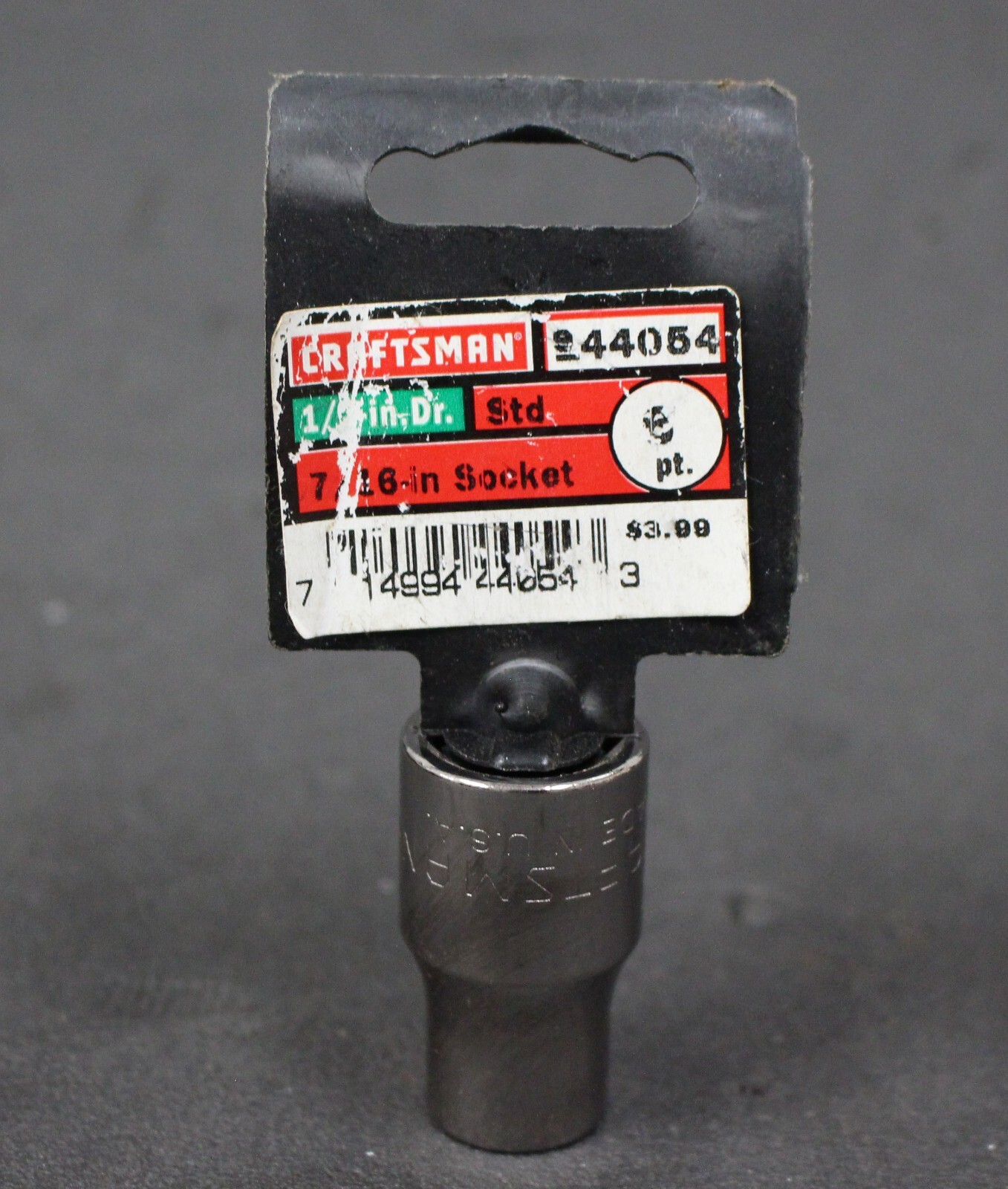 NOS Craftsman G2 7/16 44054 1/2 Drive 6 Pt SAE Chrome Shallow Socket