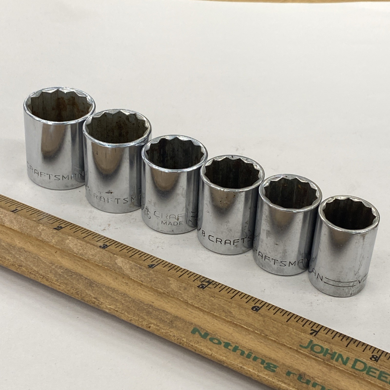 Craftsman USA 1/2 dr. 6 pc. 12 pt socket set Rare V-Series 3/4 – 1-1/16″, M0868