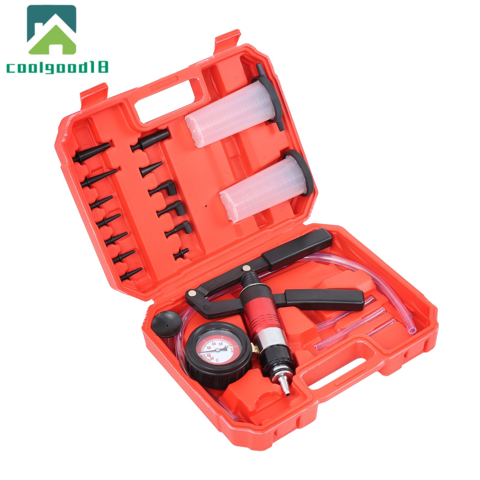 23PCS Handheld Vacuum Pump Tester Brake Bleeder Kit Brake System Bleeding Tools