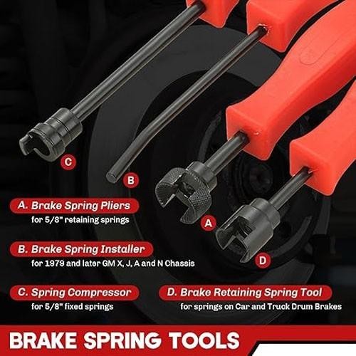 8pc Brake Service Tool Set Professional Repair Install Drum Servicing Springs