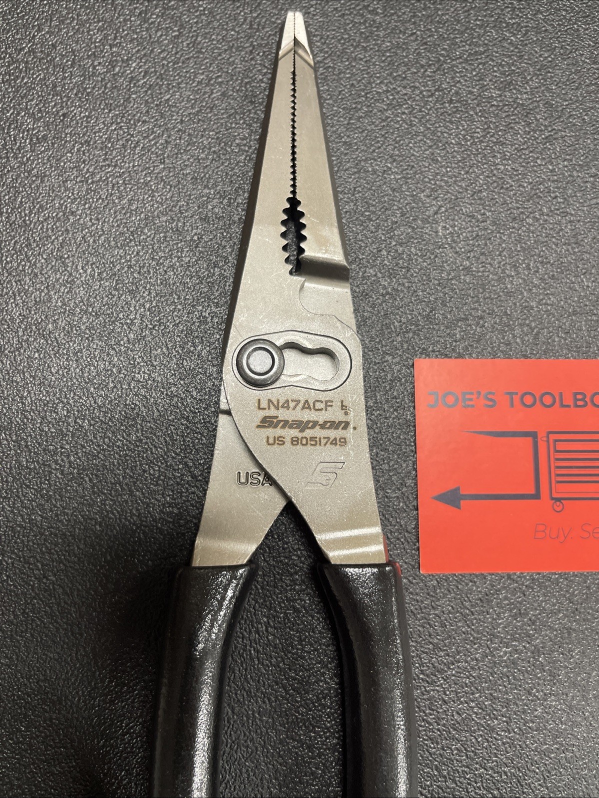 Snap-On Tools USA NEW BLACK 9″ Soft Grip Long Nose Slip Joint Pliers LN47ACFBK