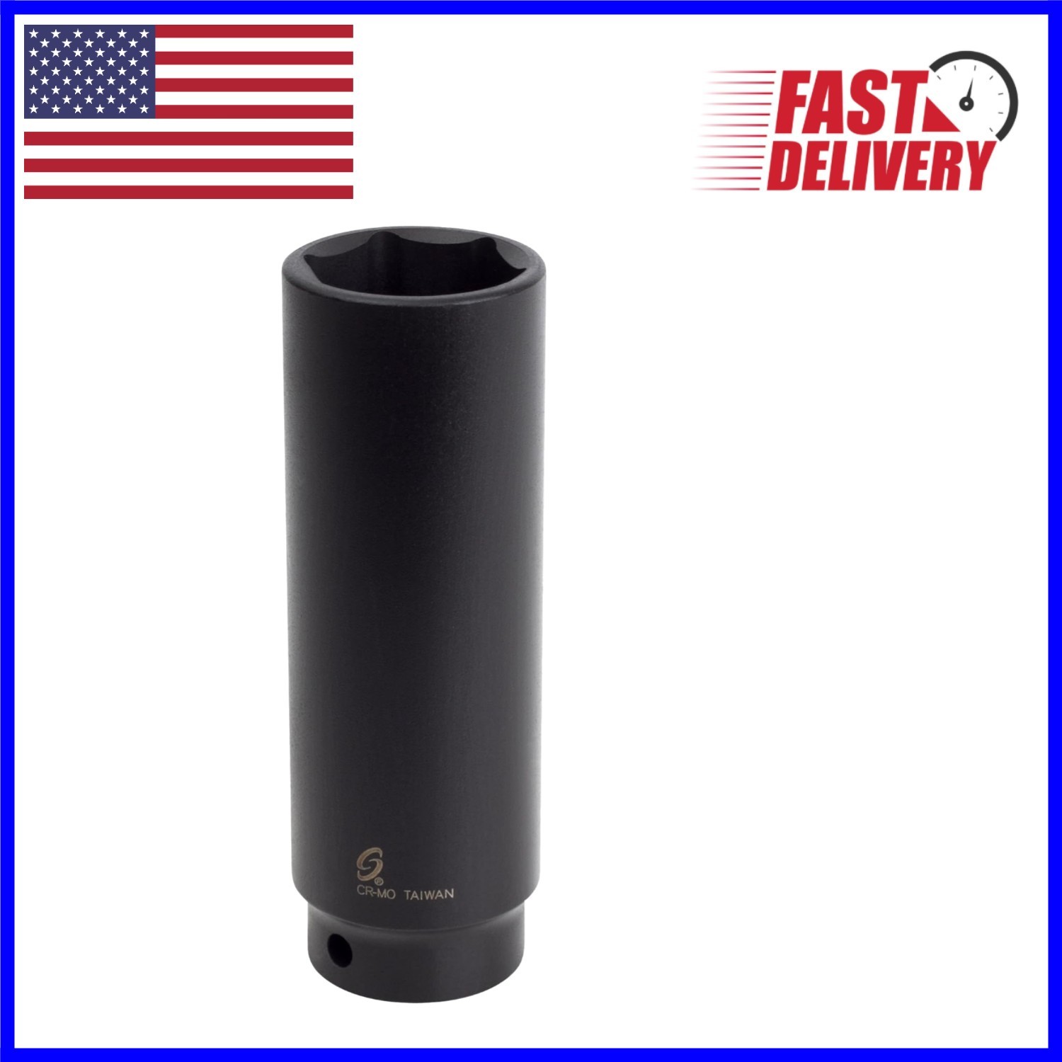 High-Strength 1/2-Inch Drive Extra Deep Impact Socket – 1-1/8 Inch, CR-MO Steel