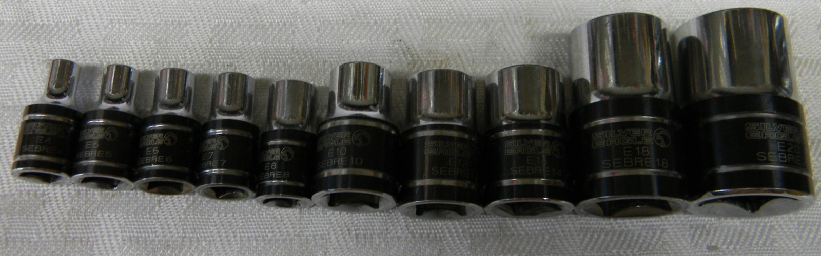 MATCO TOOLS SILVER EAGLE 10PC COMBINATION DR E TORX SOCKET SET E4-E20 MINUS E16