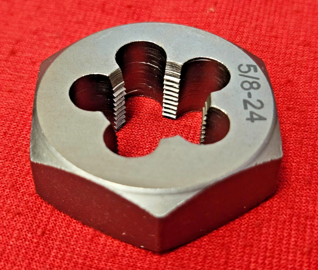 5/8-24 x 1-1/4″ Hex CS Hex Die Gunsmithing Rethreading A1 416-04024