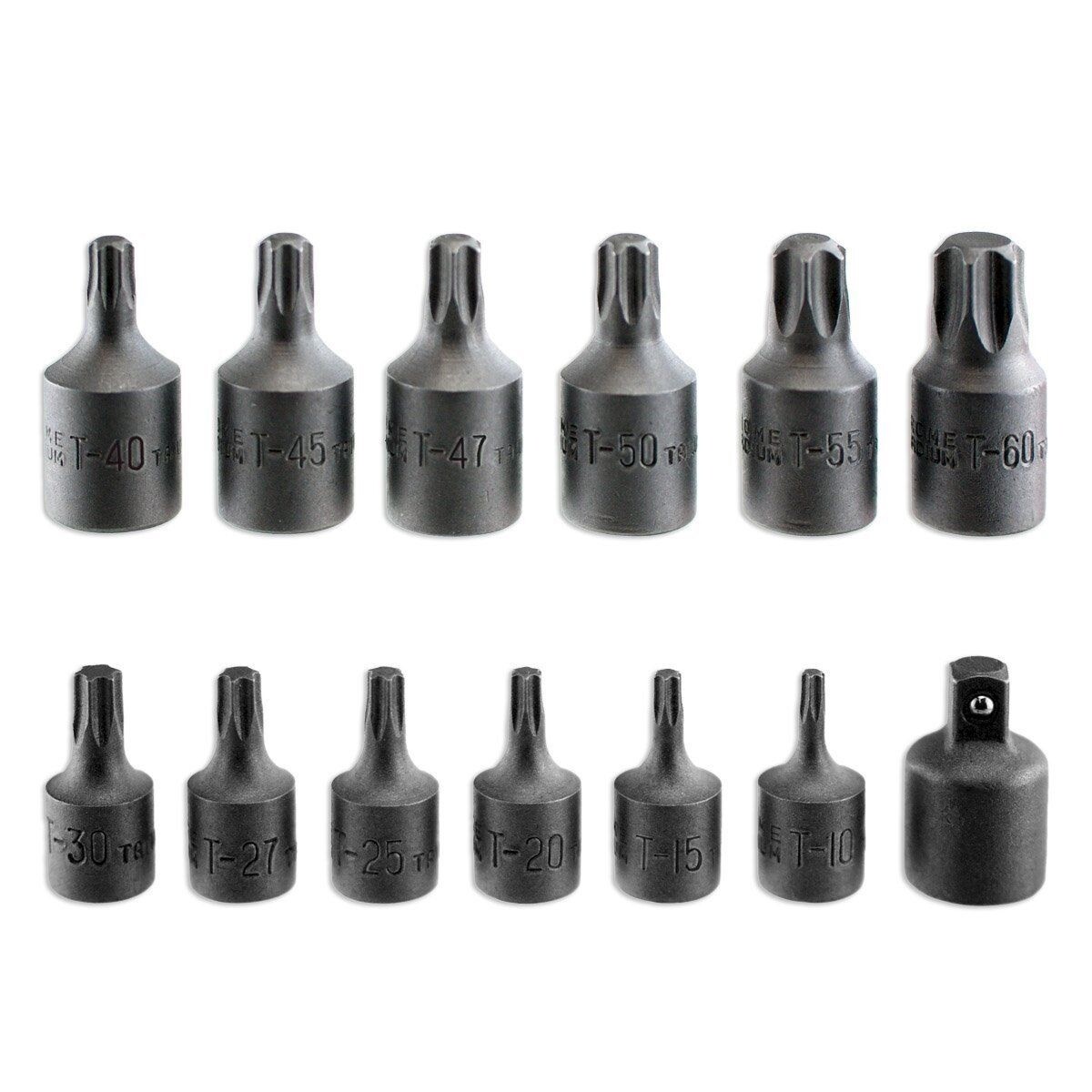 15 PC 1/4″ AND 3/8″ DRIVE IMPACT MALE STAR TORX BIT SOCKET SET Auto Tools 50202