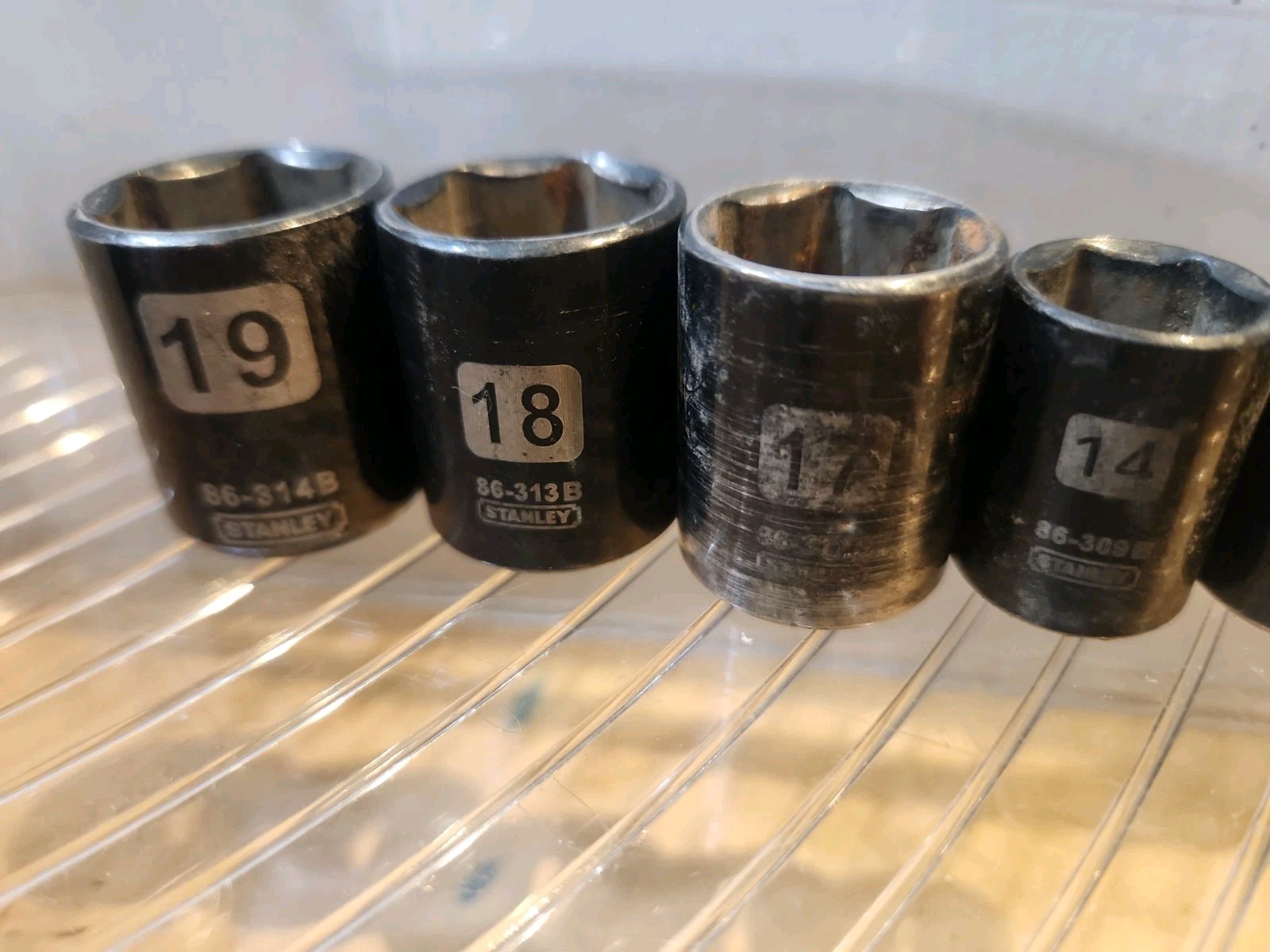 9 Piece Stanley Black Chrome Socket Set SAE & METRIC Mixed 3/8” – 6 Point Socket