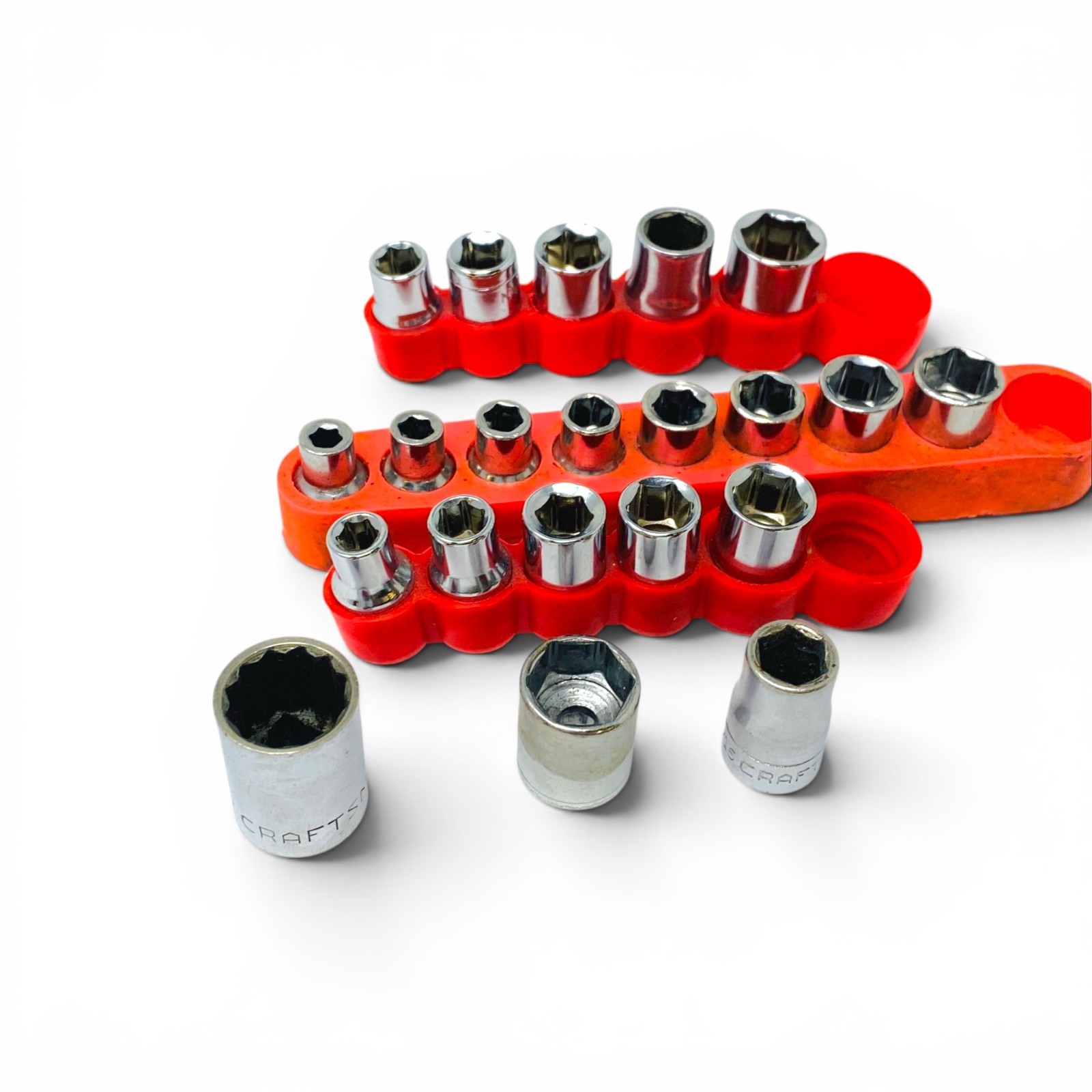 Craftsman Socket Lot Set Mixed Drive SAE Metric Variety 6 Pt 12 Pt, 21 pcs
