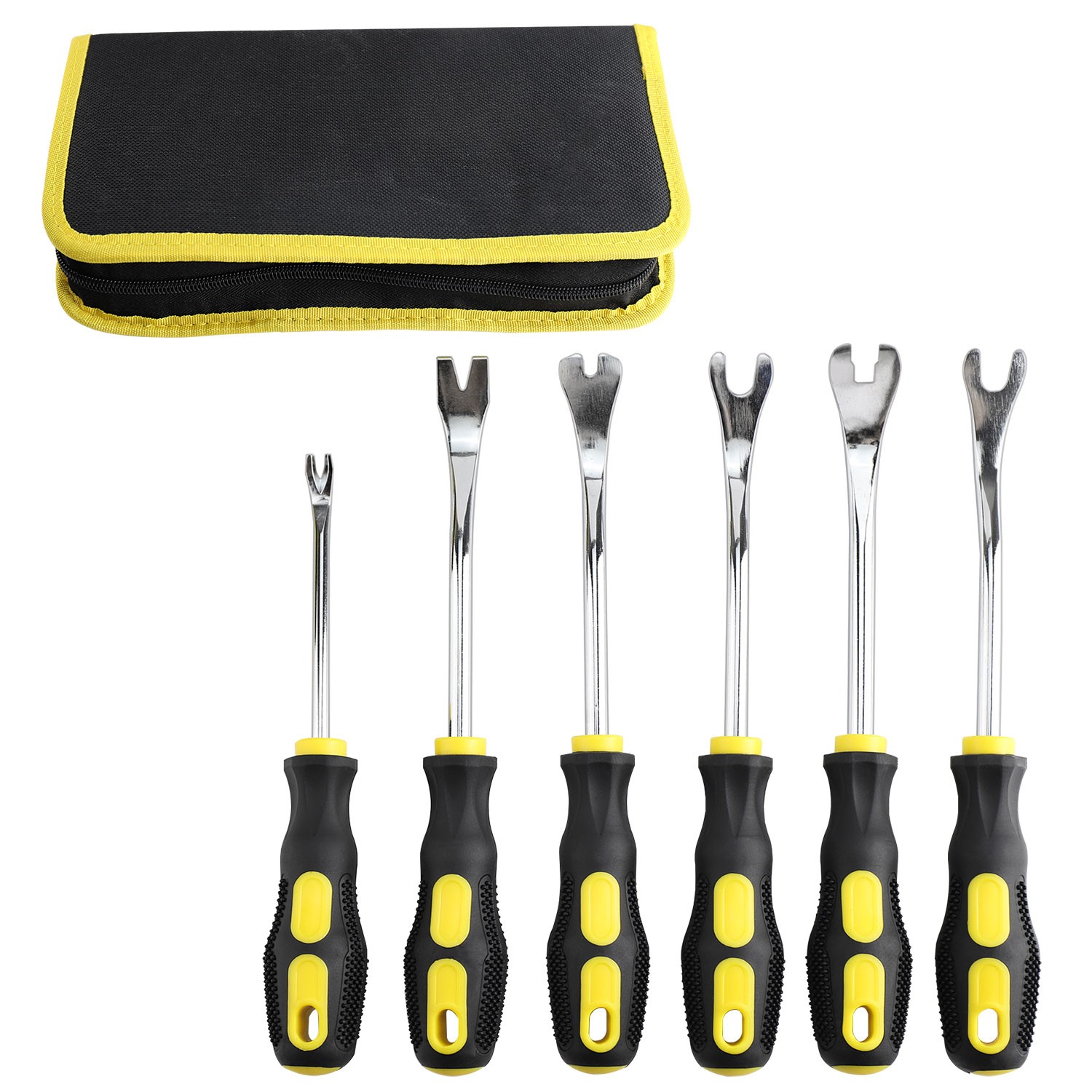 6PCS Auto Door Panel Clip Remover Tool Set Steel Pry Bar Car Trim Repair Kit