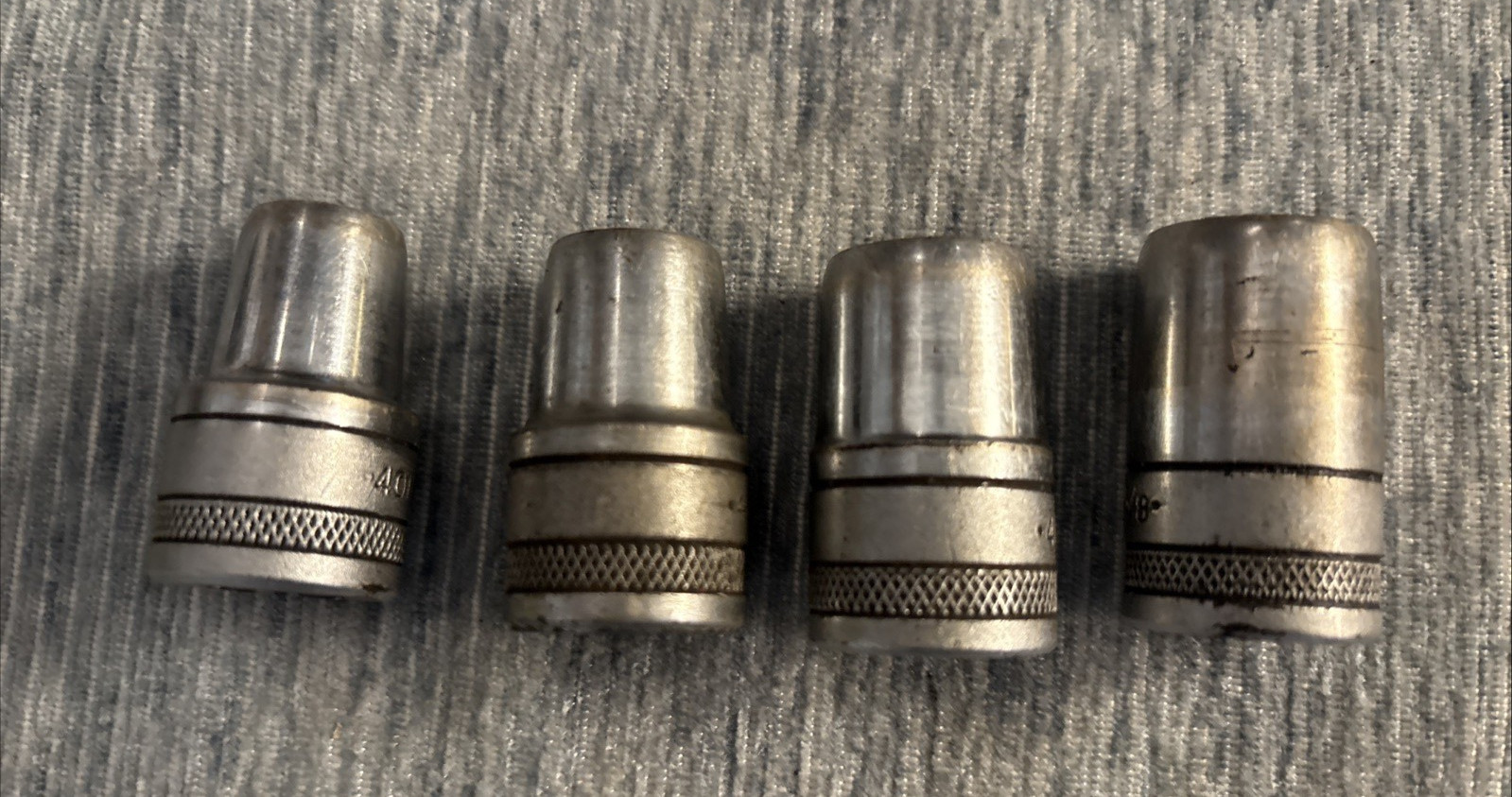 Vintage Knurled S-K (SK) Socket Lot – 1/2 Drive SAE 10 PCs – 7/16” to 1 1/16”