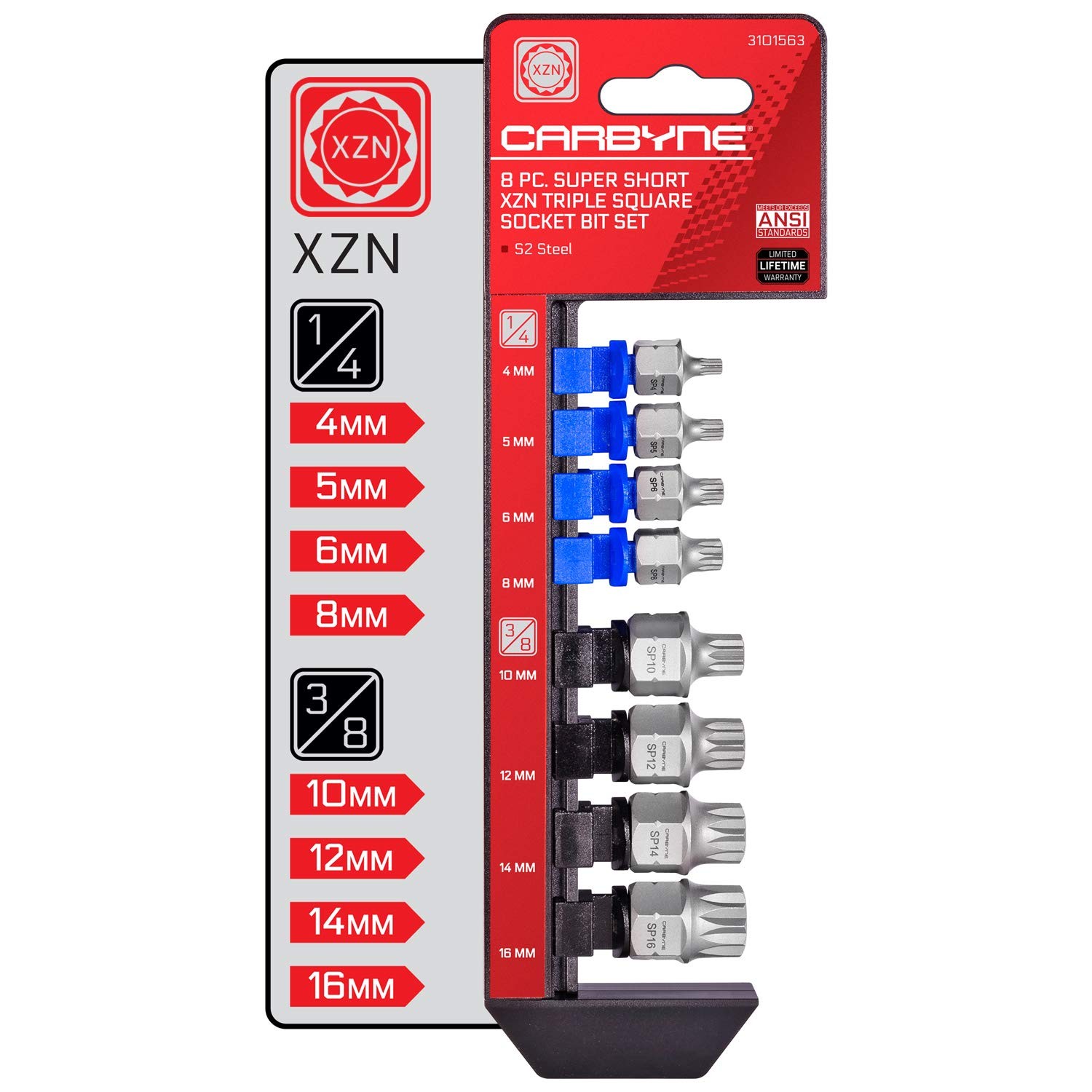 Super Short Low Profile Xzn Triple Square Bit Socket Set 8 Piece | 4mm To 16mm I