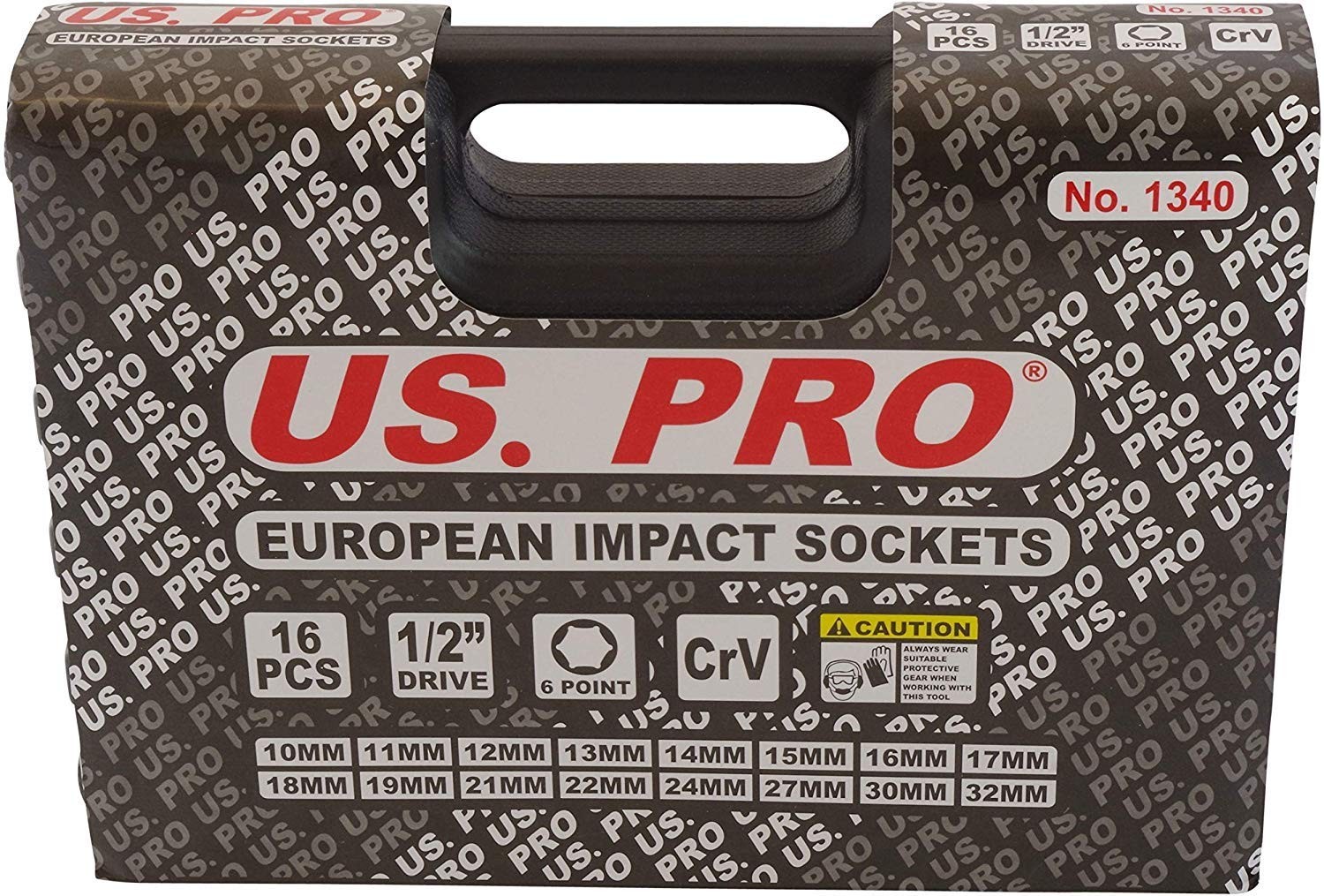 Socket set, 1/2 inch, hexagonal deep, B1340, 16 piece